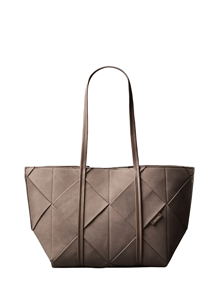 Calvin Klein - WOVEN SUEDED CARRYALL - shopper - moonstruck suede - 0