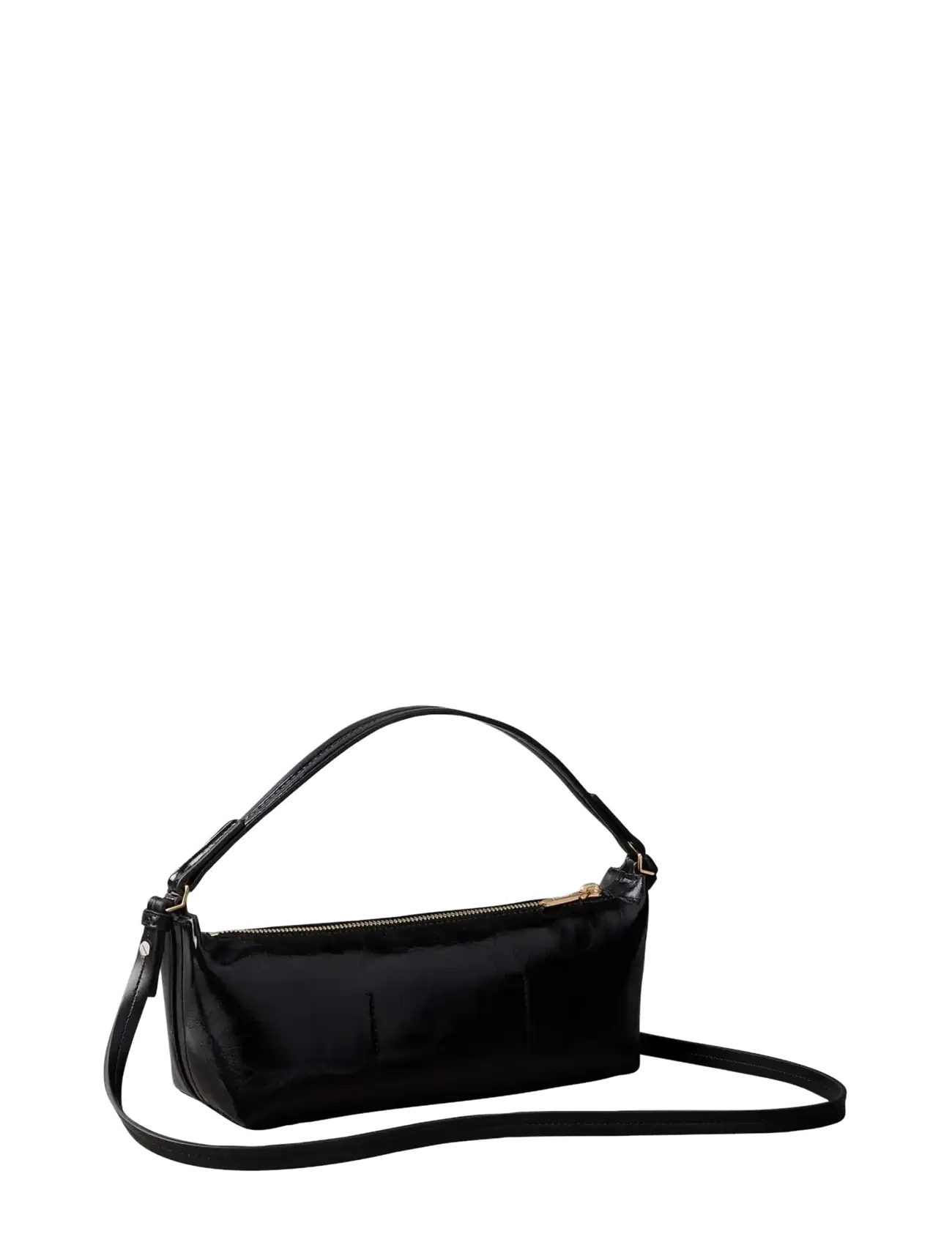 Calvin Klein FOIL LOGO GLOSSY CONV BAG - Shoulder bags - BLACK / black