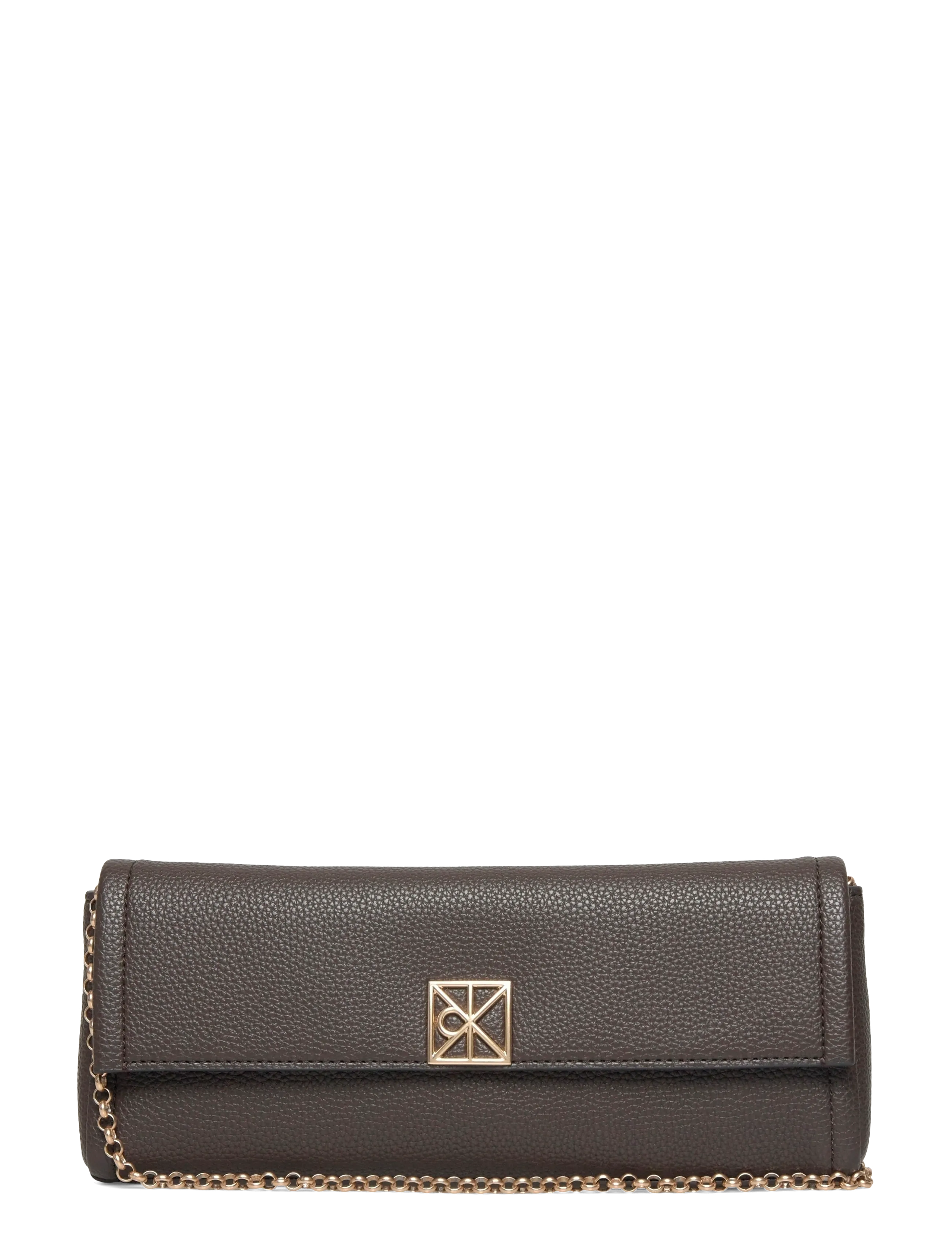 Calvin Klein Emblem Hw Pebble Clutch, One Size, Brown, Tasker > Clutches, Dame