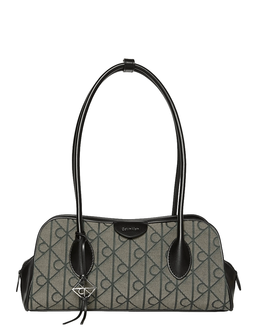 Calvin Klein - EMBLEM TRIO JACQUARD SHOULDER BA - hversdagsleg tíska - lotus beige black aop jqd - 1
