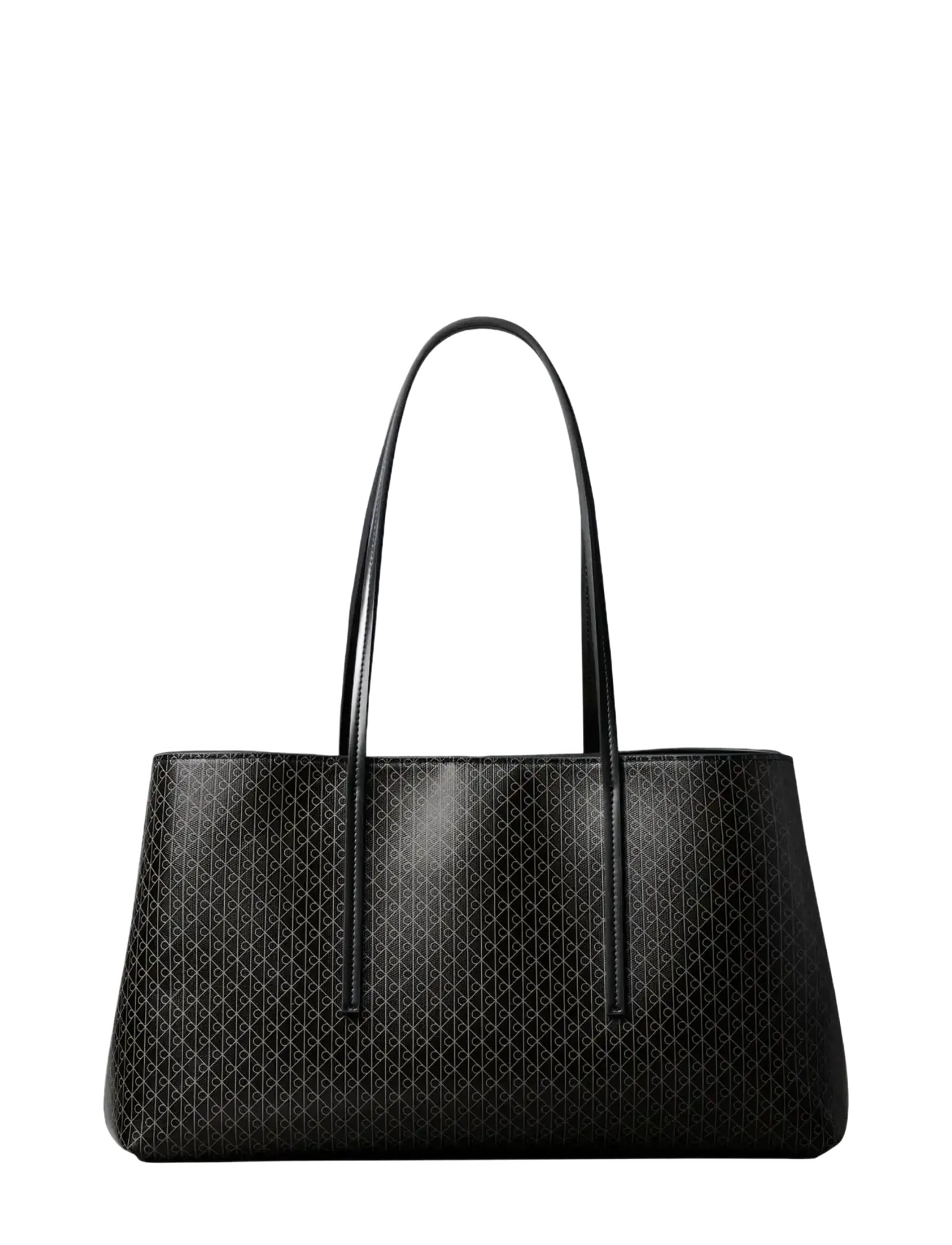 Calvin Klein EMBLEM AOP MEDIUM WORK TOTE - Shopper & Tote Bags - BLACK  AOP / black