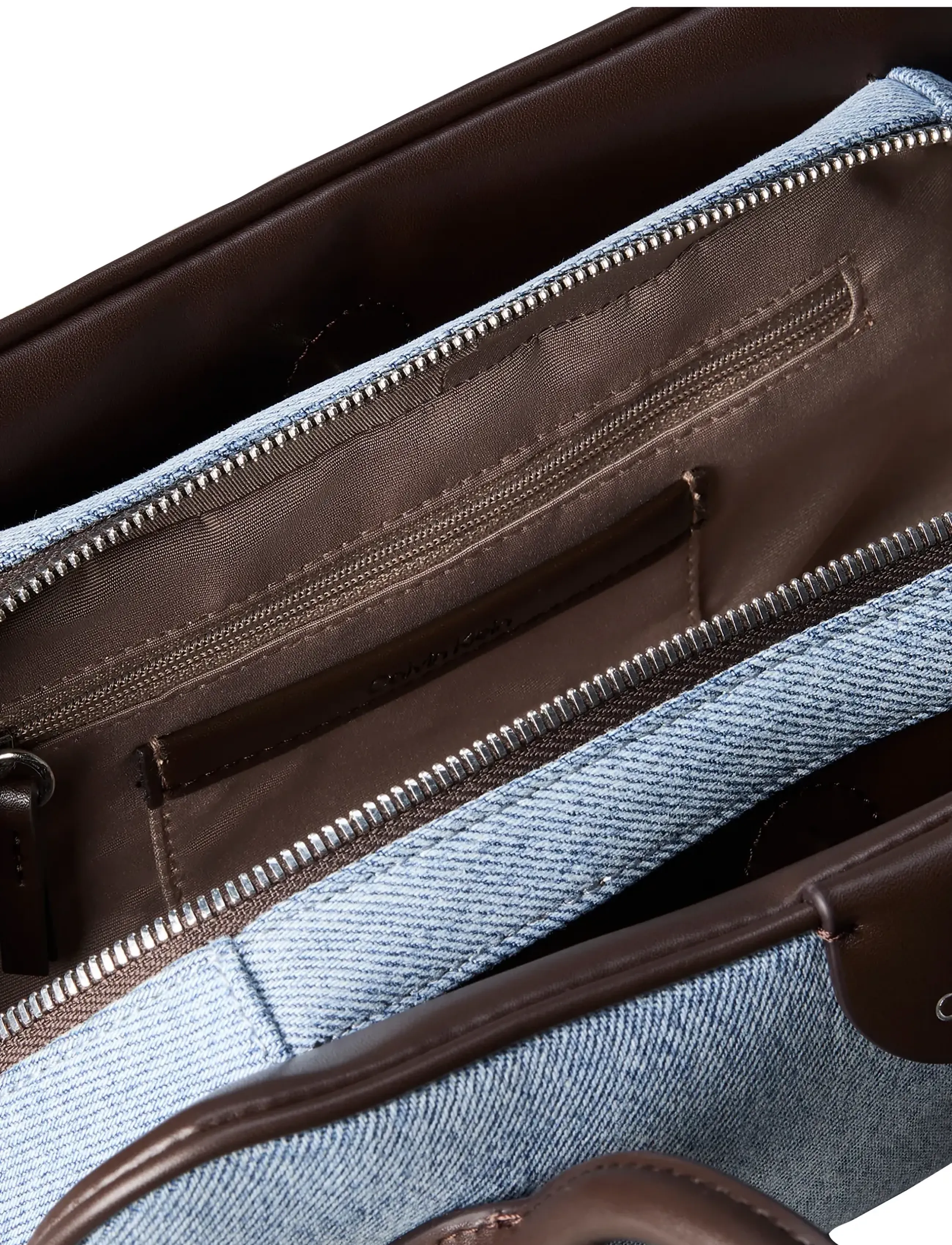 Calvin Klein - EMBLEM TRIO DENIM SHOULDER BAG - axelremsväskor - light wash denim - 3