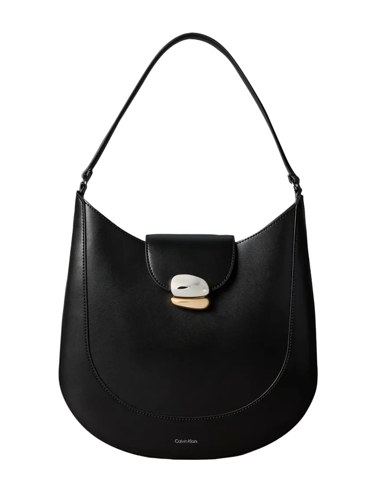 Calvin Klein - BICOLOR HW MEDIUM SHOULDER BAG - hverdags stil - black - 1