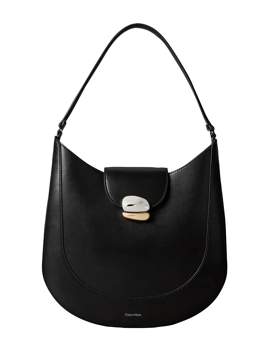 Calvin Klein - BICOLOR HW MEDIUM SHOULDER BAG - hverdags stil - black - 1