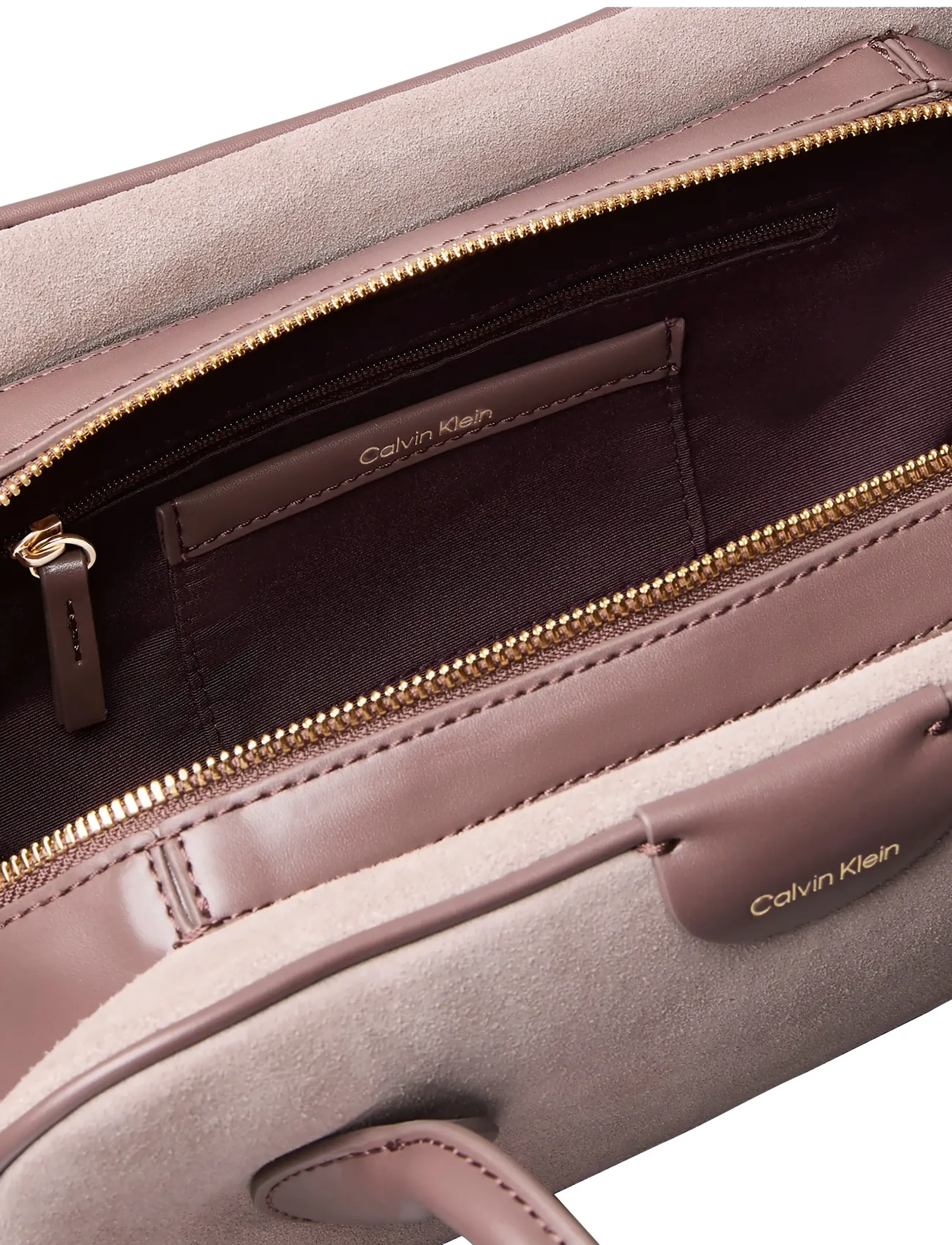 Calvin Klein - EMBLEM TRIO SUEDE SHOULDER BAG - hverdags stil - moonstruck plum truffle - 2