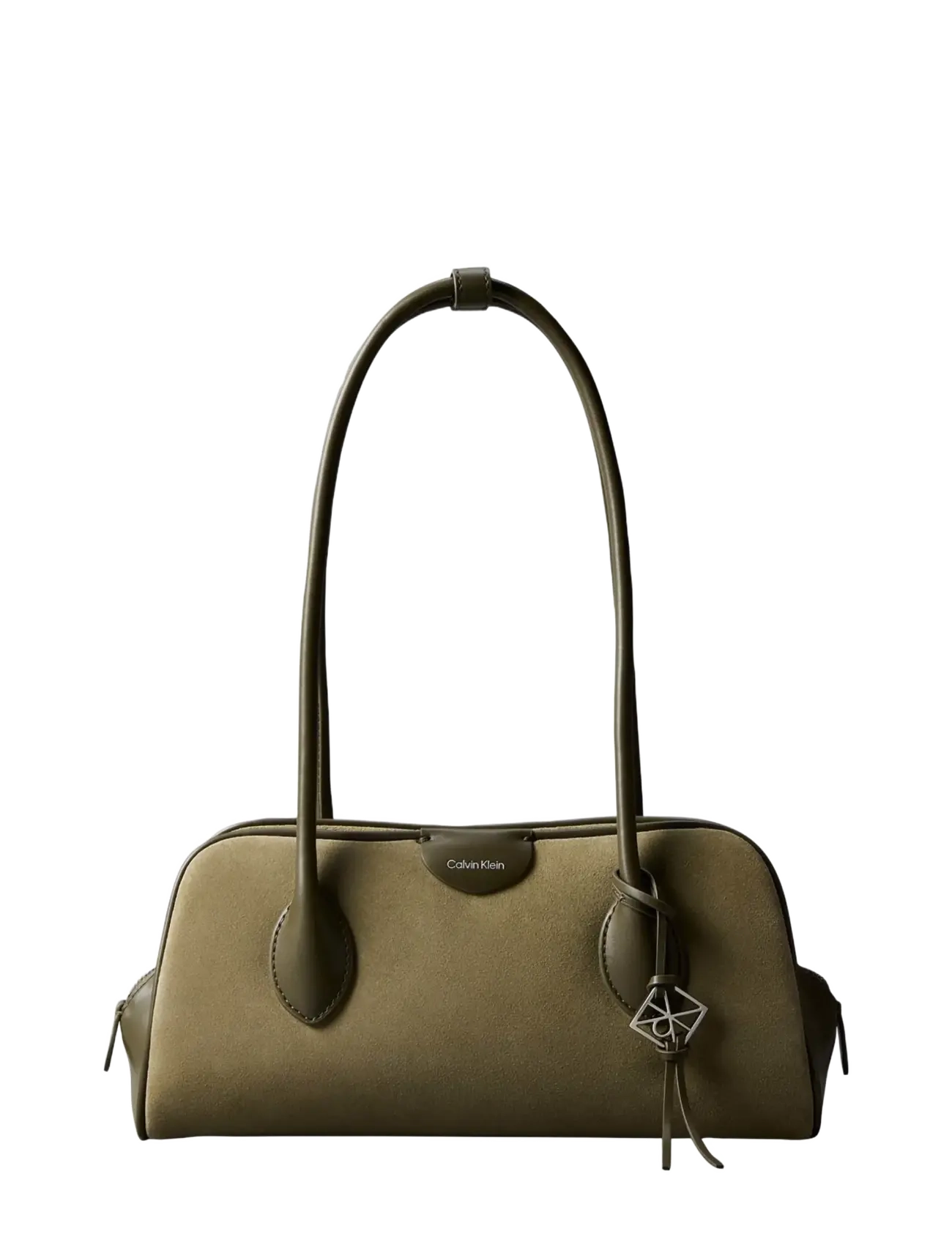 Calvin Klein EMBLEM TRIO SUEDE SHOULDER BAG - Schultertaschen - OLIVE NIGHT / khaki/green