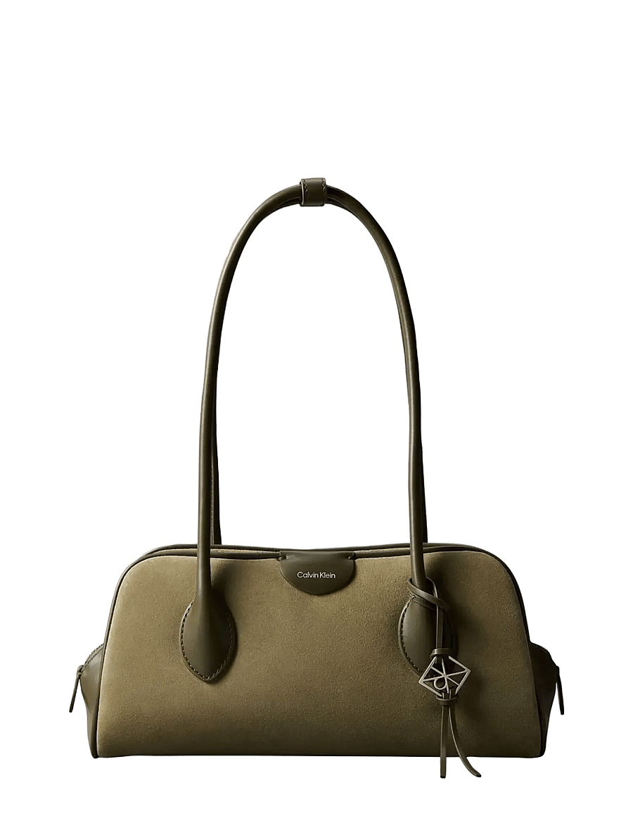 Calvin Klein - EMBLEM TRIO SUEDE SHOULDER BAG - schultertaschen - olive night - 0