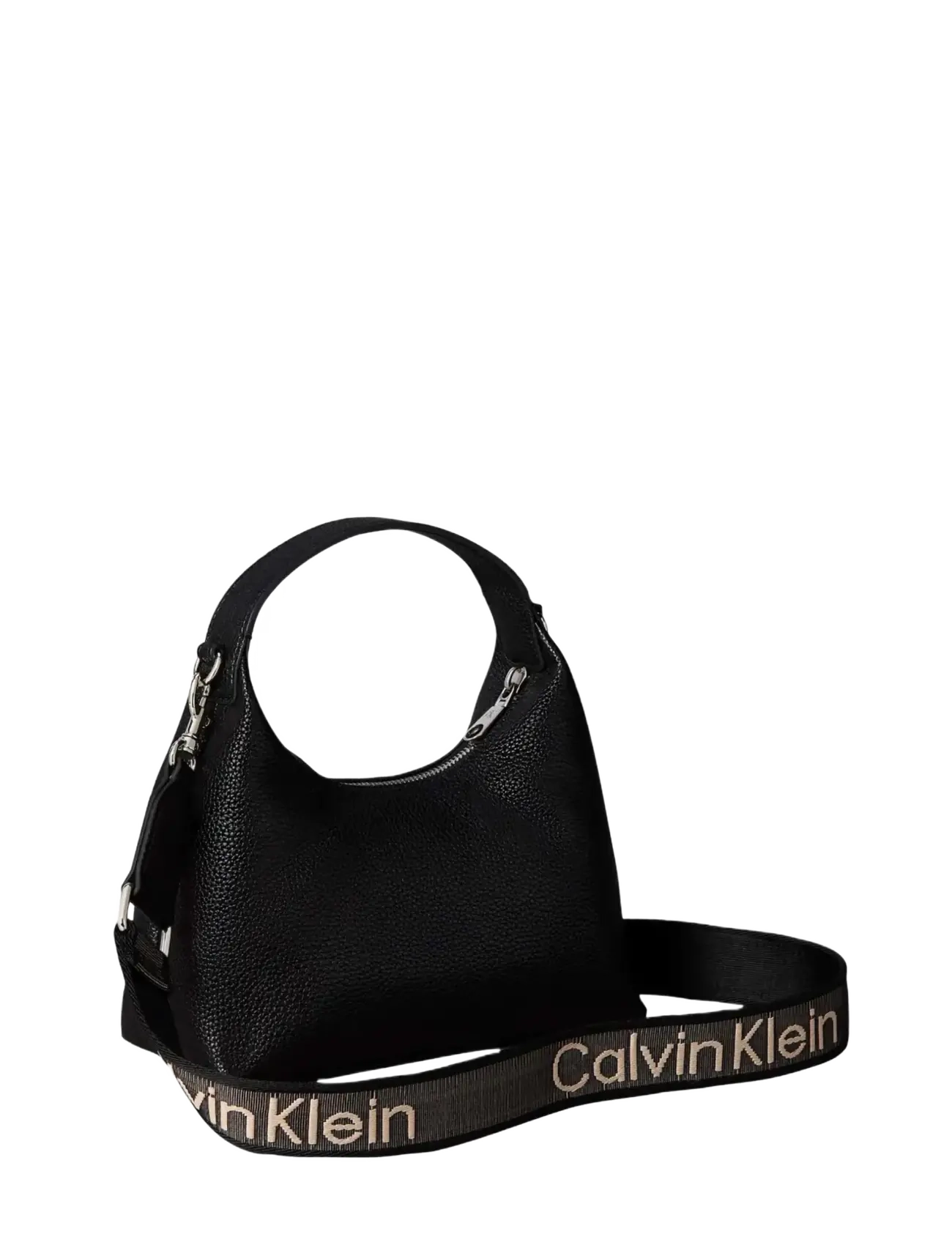 Calvin Klein - WEBBING STRAP SMALL BAG - everyday style - black shiny nickel - 2