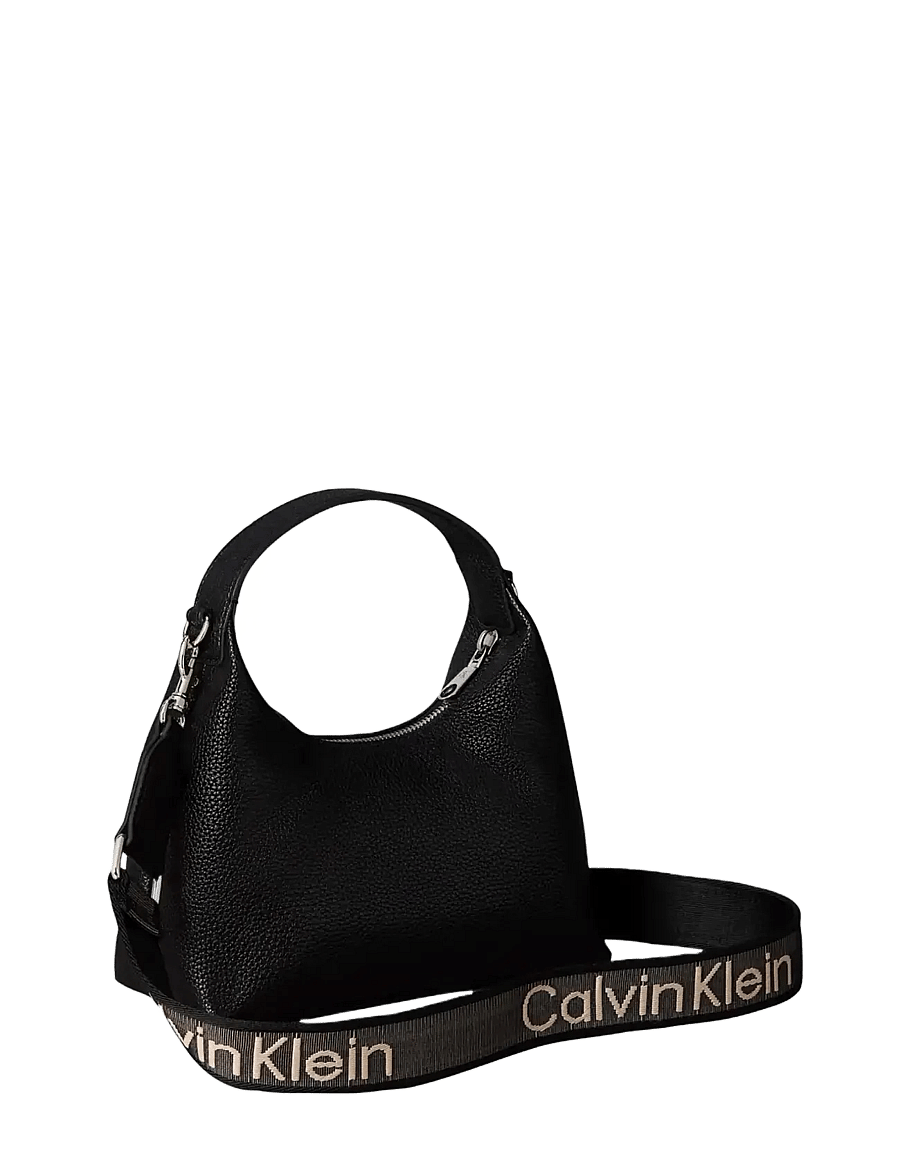 Calvin Klein - WEBBING STRAP SMALL BAG - everyday style - black shiny nickel - 2