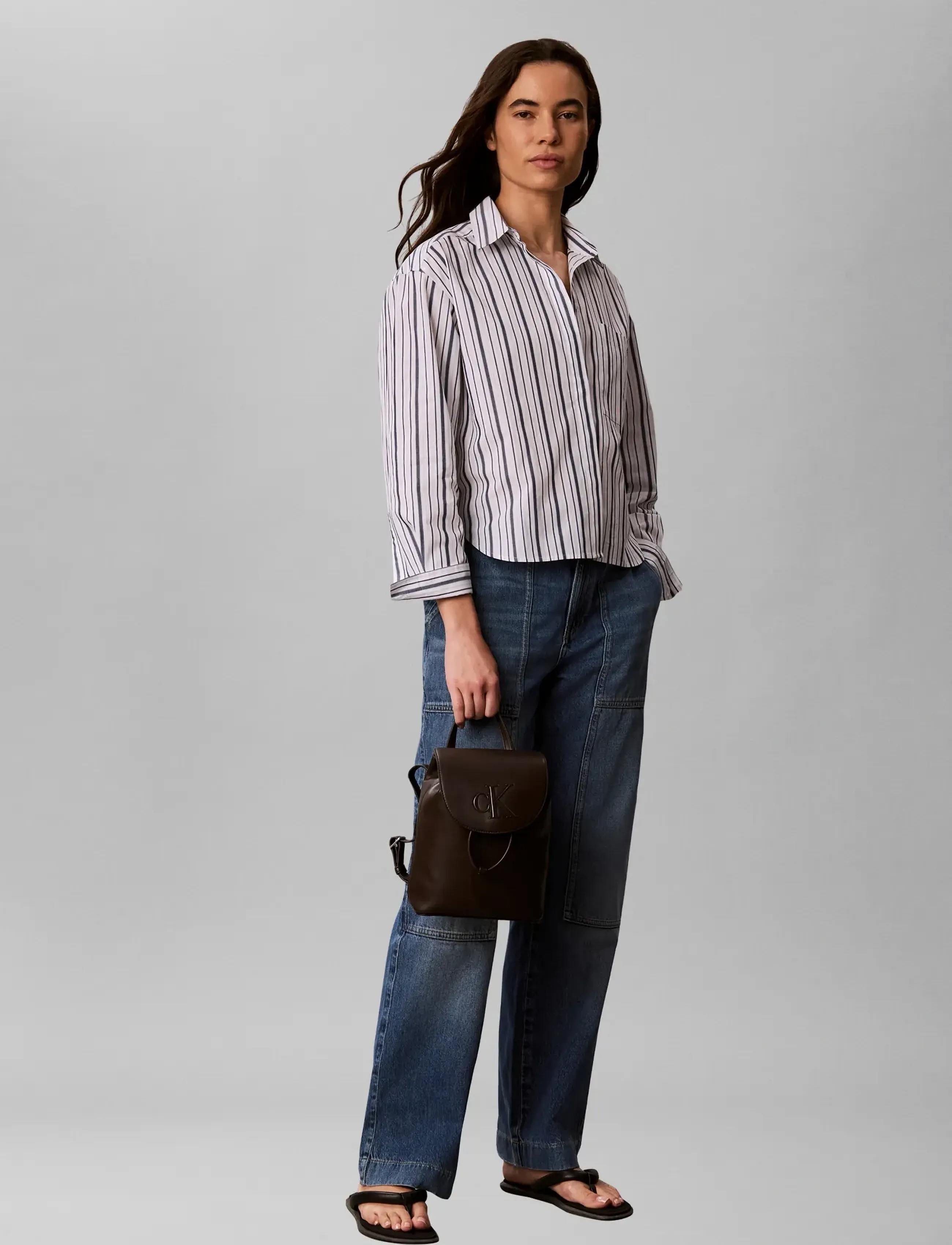 Calvin Klein Bold Ck Flap Mini Backpack, Kvinder, Klap Mini Rygsæk, Brun, Str: ONE SIZE
