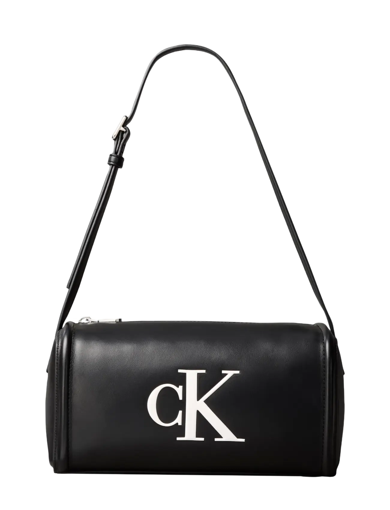 Calvin Klein BOLD CK SLOUCHY SHOULDER BAG - Hverdags stil - BLACK WHITE / black