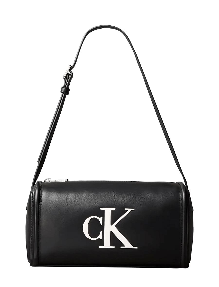 Calvin Klein - BOLD CK SLOUCHY SHOULDER BAG - hverdags stil - black white - 1