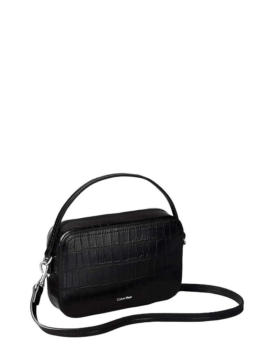 Calvin Klein - CK CROC CAMERA BAG - crossbody bags - black - 1