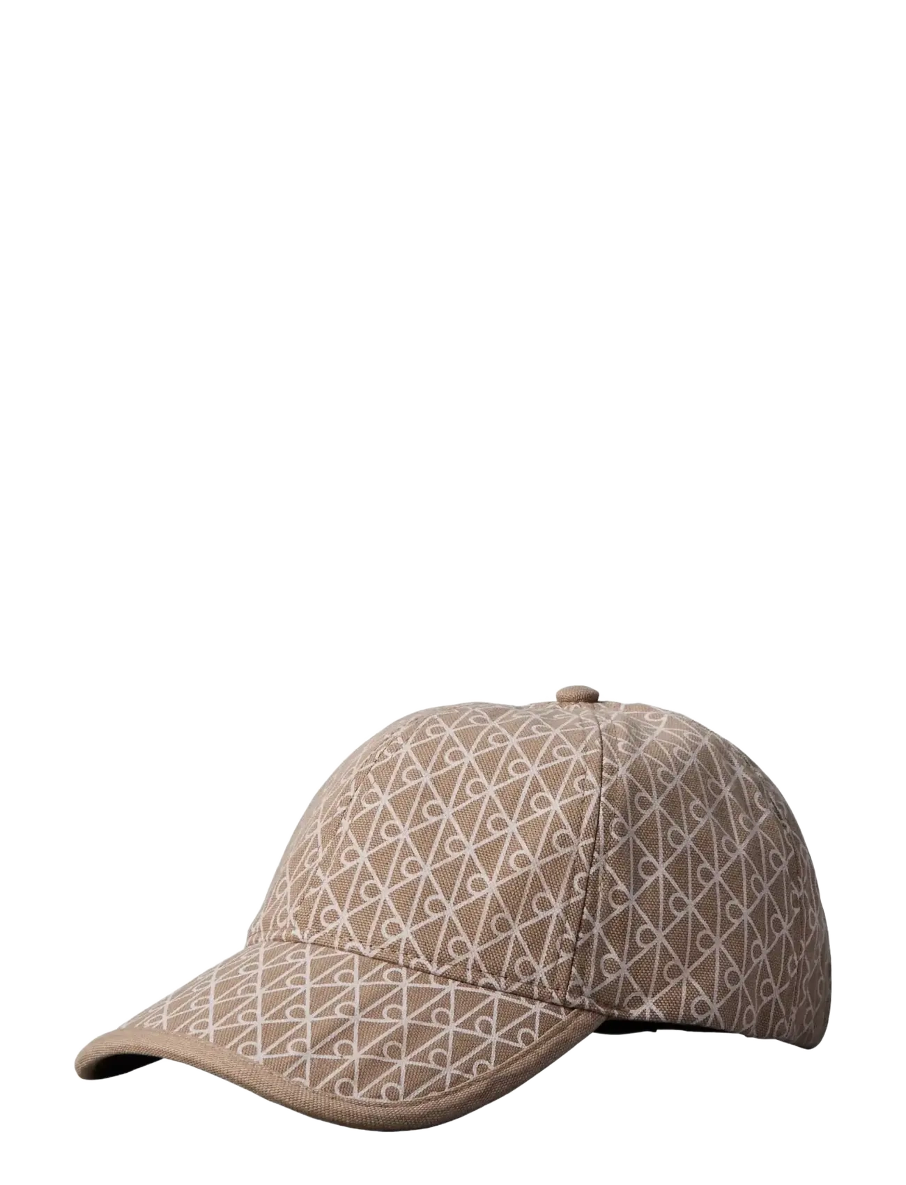 Calvin Klein EMBLEM PRINT w LEATHER PATCH CAP - Skrybėlės ir kepurės - DESERT TAUPE AOP / beige