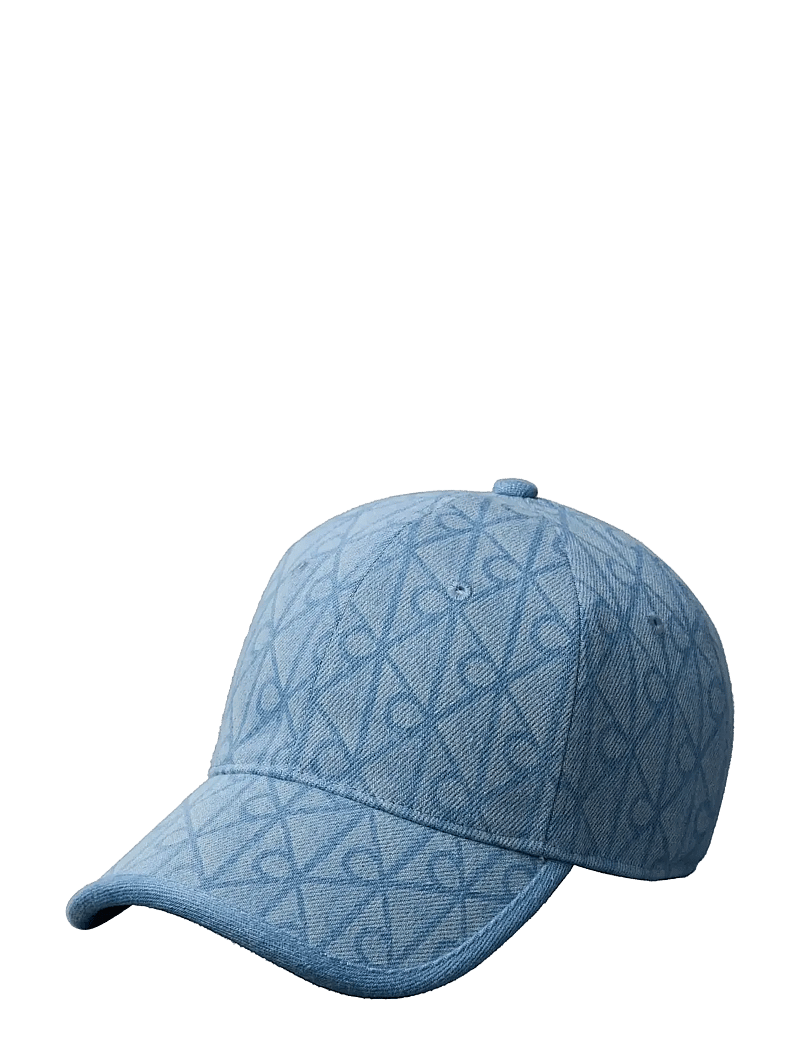 Calvin Klein - DENIM EMBLEM BURNOUT w PATCH CAP - kappen - vintage denim - 0