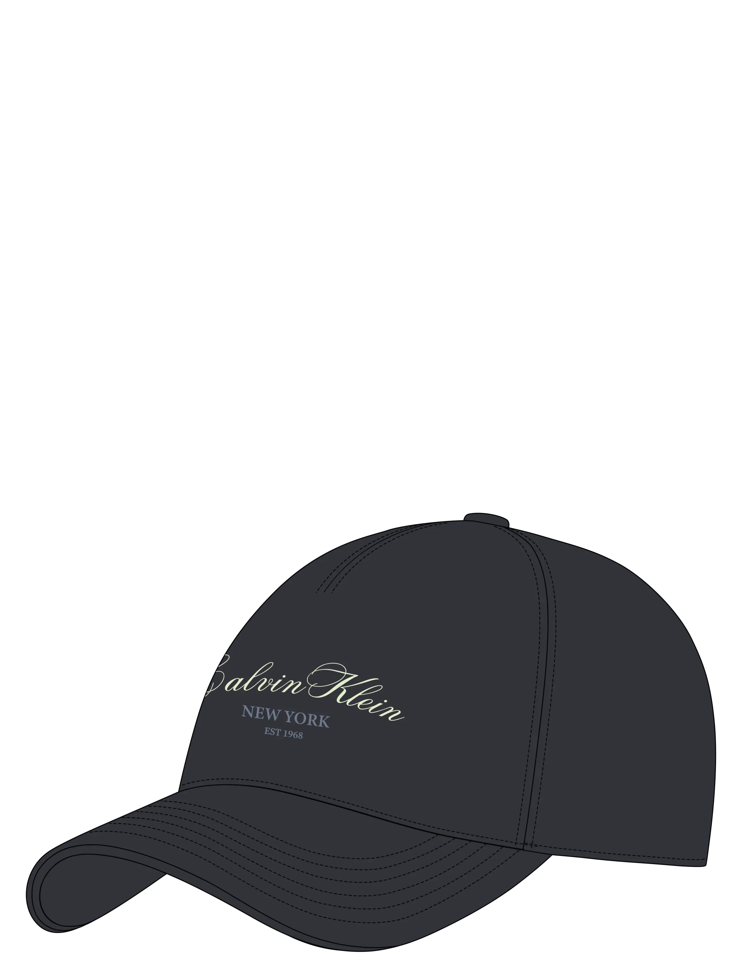 Calvin Klein 5 PANEL HOLIDAY GRAPHIC 2 BB CAP - Calvin Klein - INKWELL / navy
