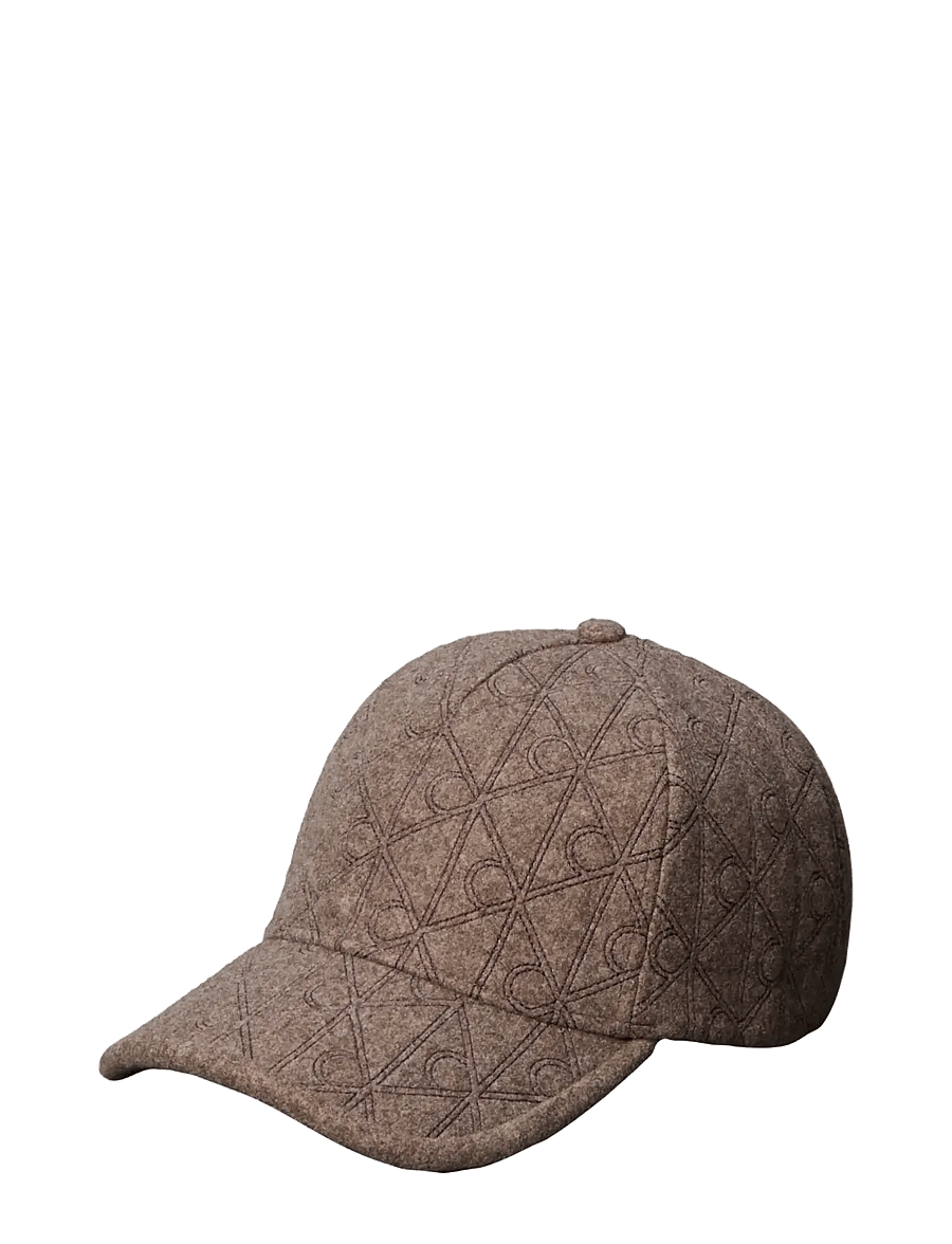 Calvin Klein - AOP EMBROIDERED WOOL FELT CAP - caps - demitasse heather - 0