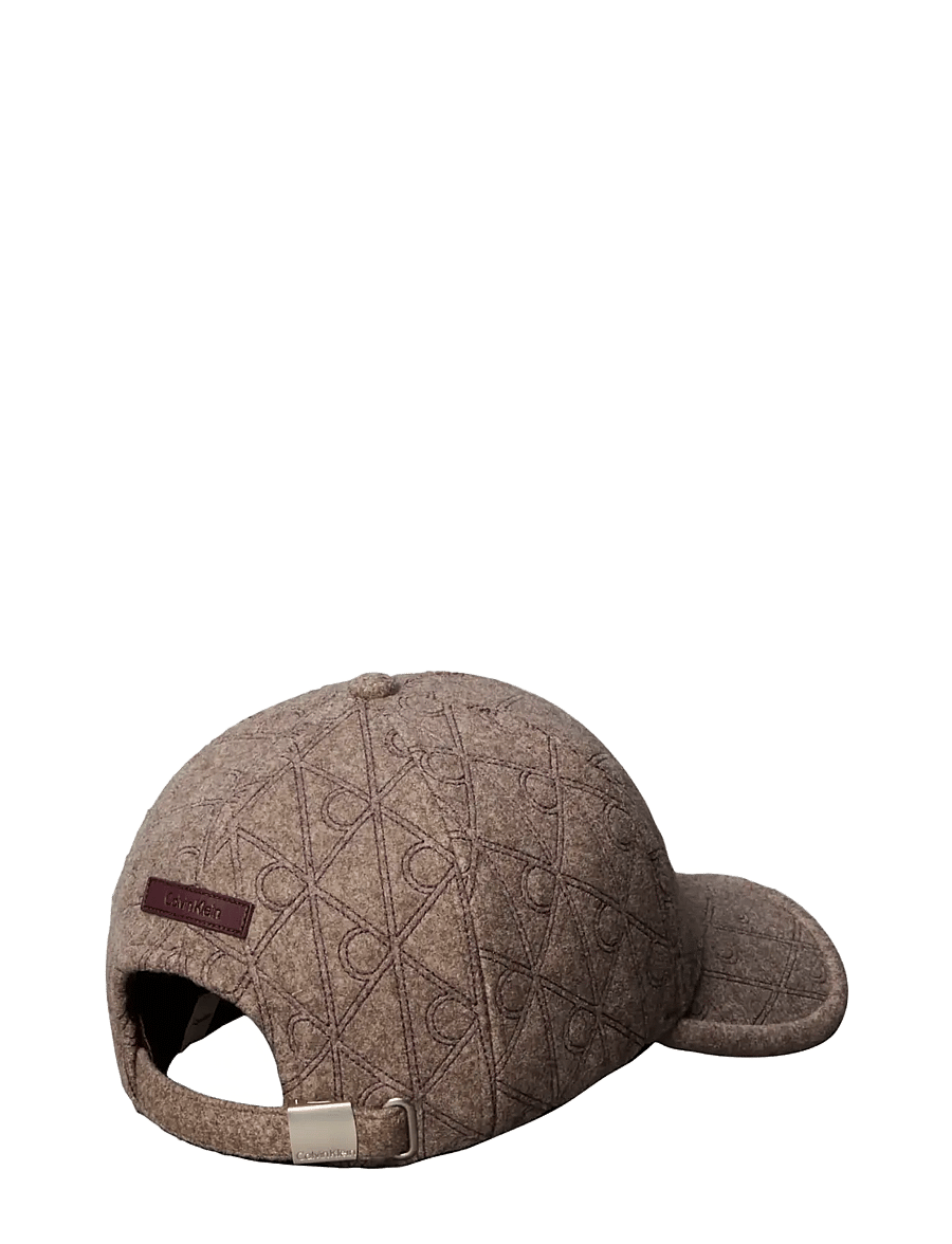 Calvin Klein - AOP EMBROIDERED WOOL FELT CAP - caps - demitasse heather - 1