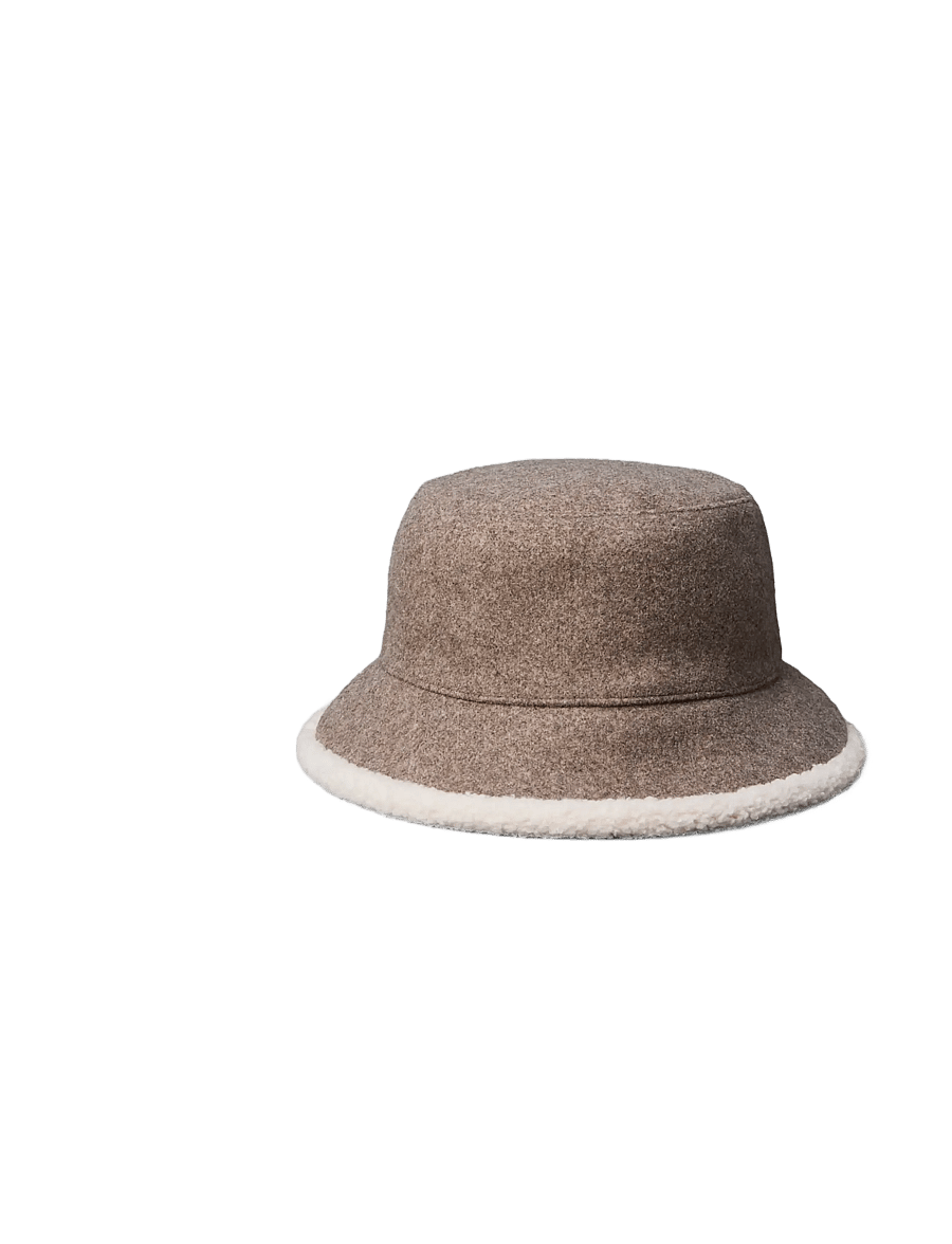 Calvin Klein - SHERPA W/ FELT REVERSIBLE BUCKET - bøllehatte - demitasse heather - 1