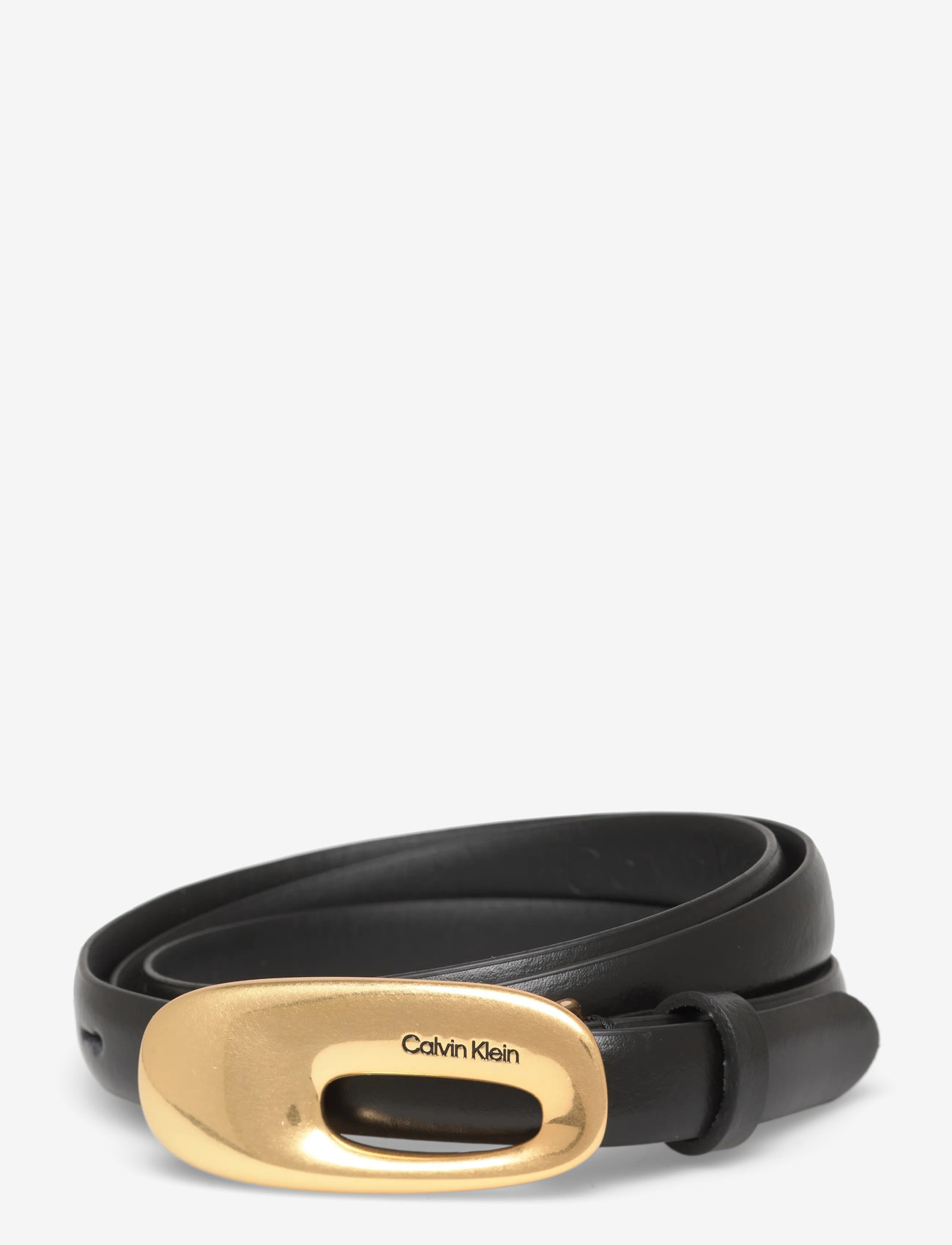 Calvin Klein - ELONGATED CHUCNHY BUCKLE 15MM - igapäevased vööd - black  tumbled deep gold - 0