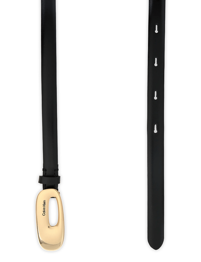 Calvin Klein - ELONGATED CHUCNHY BUCKLE 15MM - igapäevased vööd - black tumbled deep gold - 1