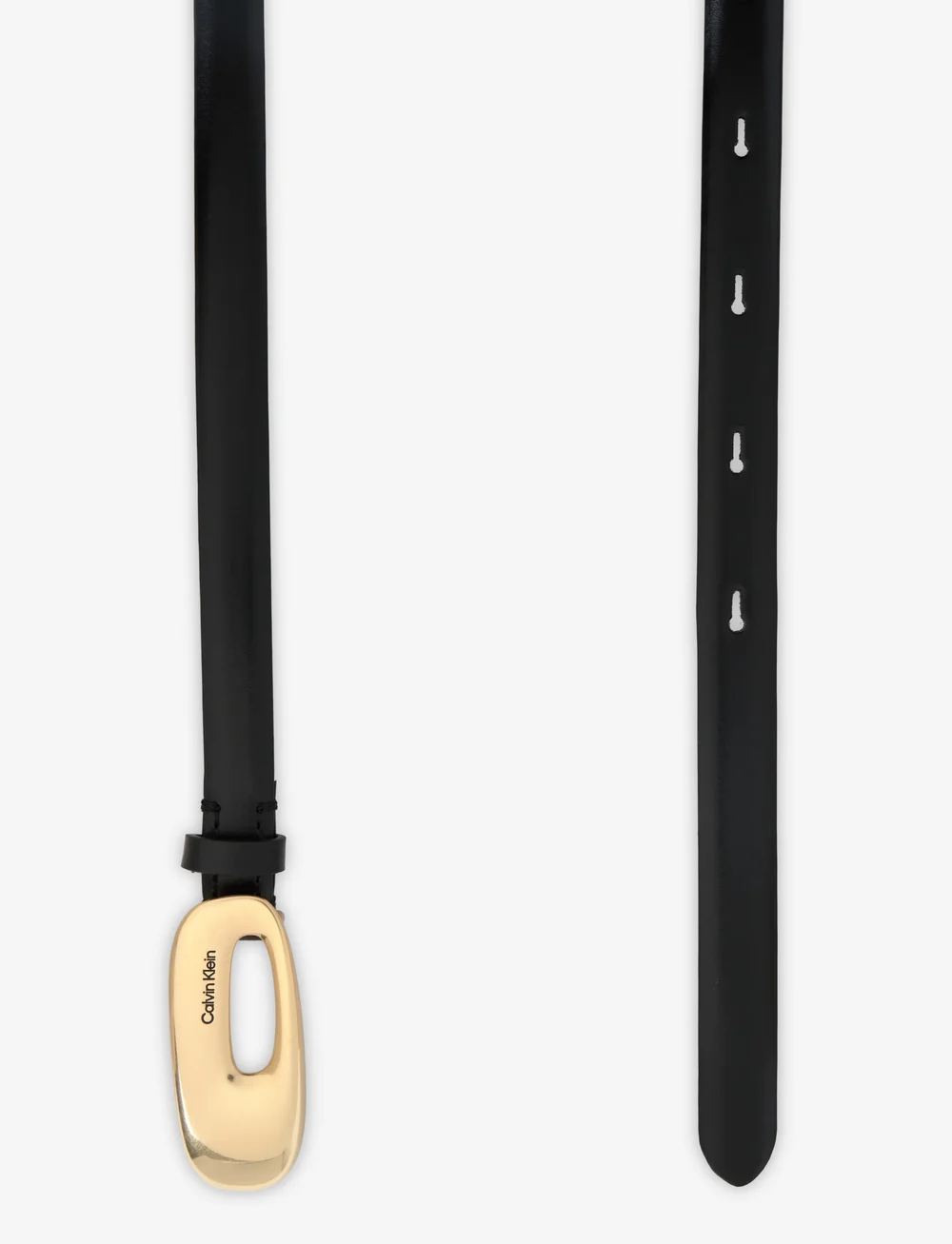 Calvin Klein - ELONGATED CHUCNHY BUCKLE 15MM - vardagsskärp - black/ tumbled deep gold - 1