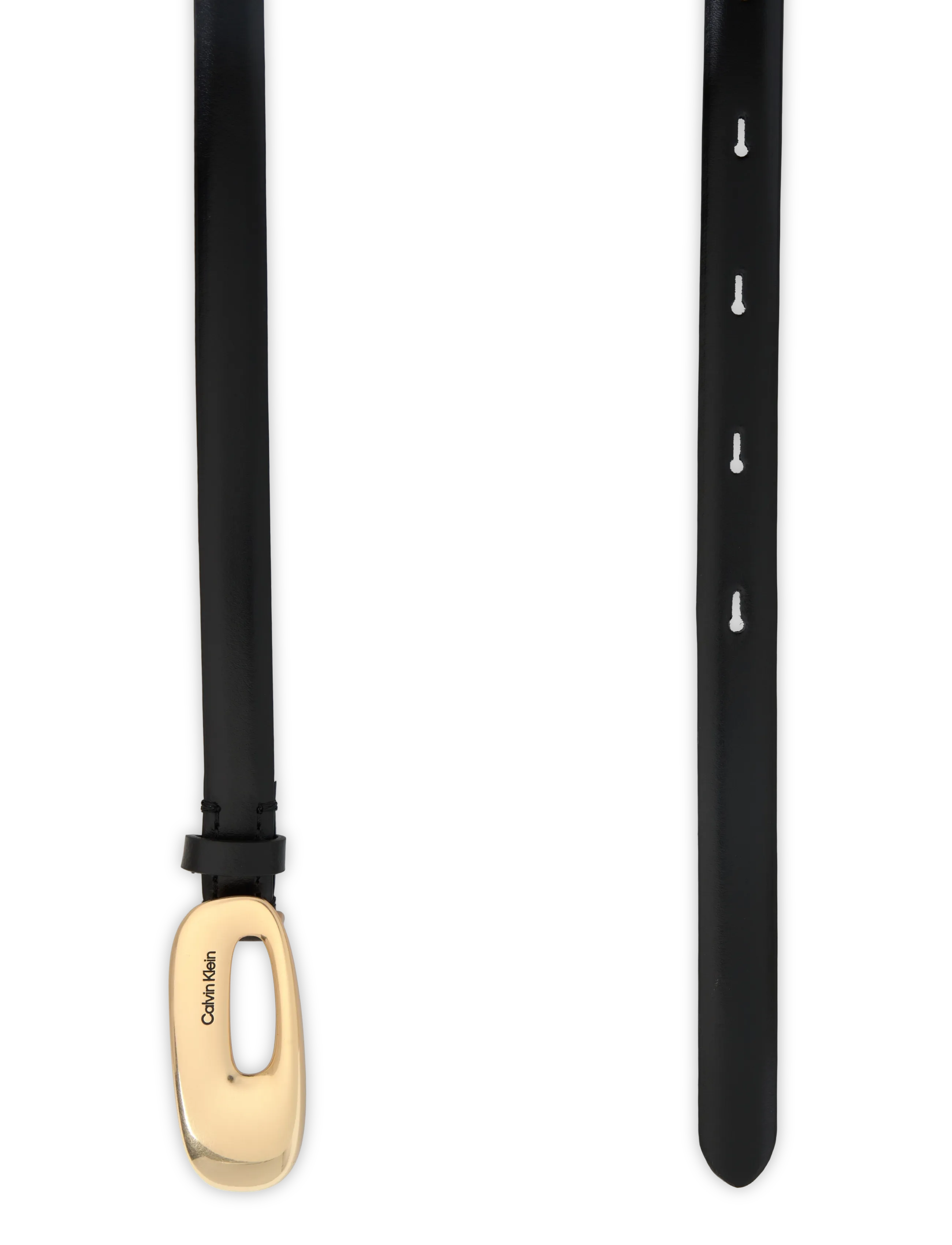 Calvin Klein - ELONGATED CHUCNHY BUCKLE 15MM - black  tumbled deep gold - 1