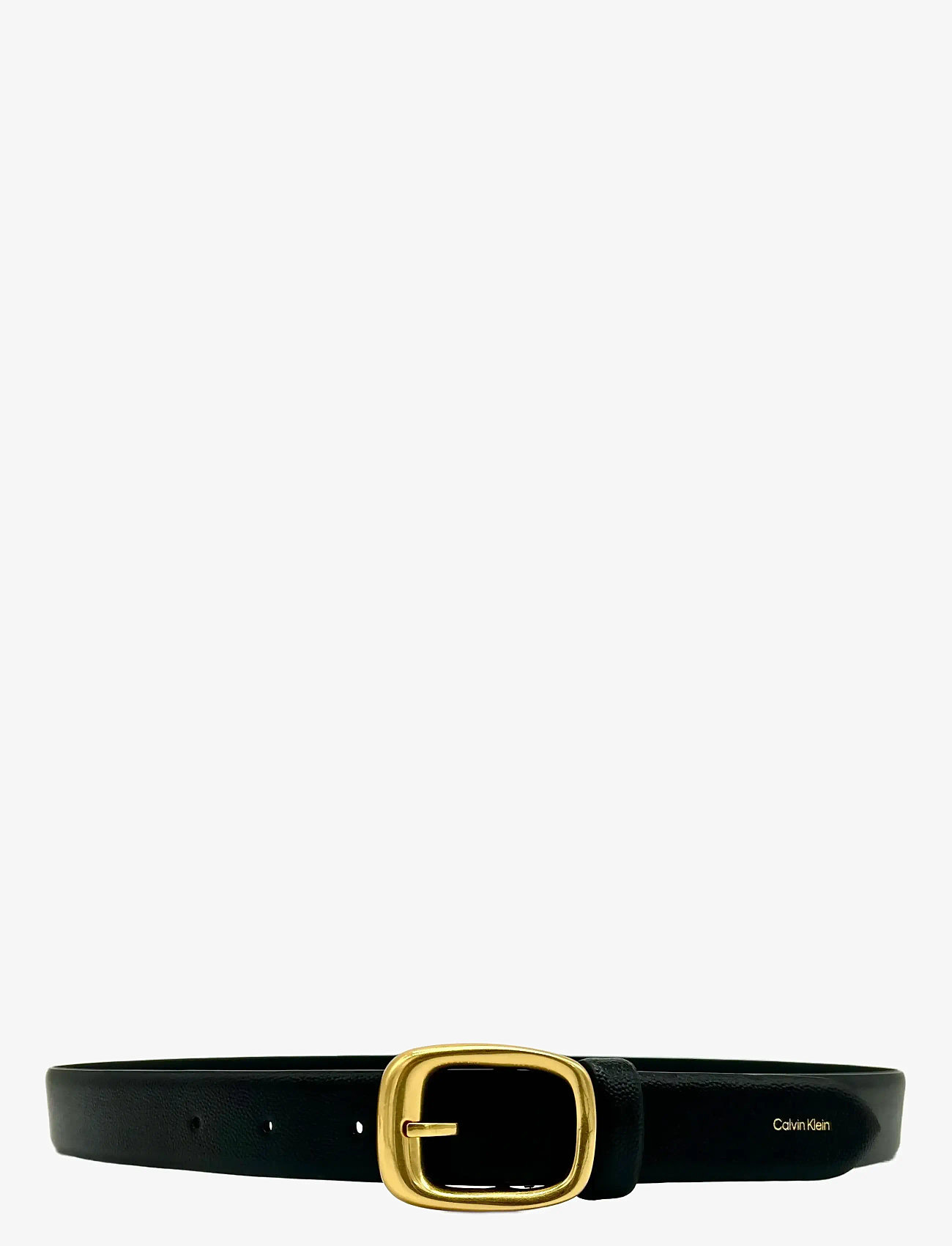 Calvin Klein - CHUNKY BUCKLE PEBBLE STRAP 30MM - casual bælter - black/ tumbled deep gold - 0