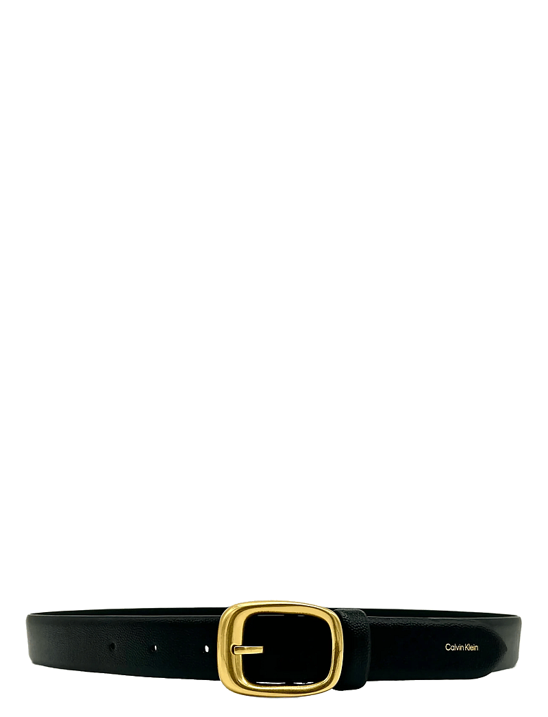 Calvin Klein - CHUNKY BUCKLE PEBBLE STRAP 30MM - casual bælter - black/ tumbled deep gold - 0