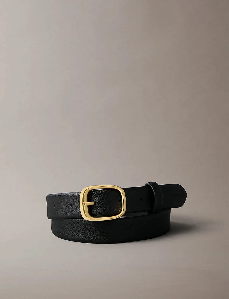 Calvin Klein - CHUNKY BUCKLE PEBBLE STRAP 30MM - casual bælter - black/ tumbled deep gold - 3
