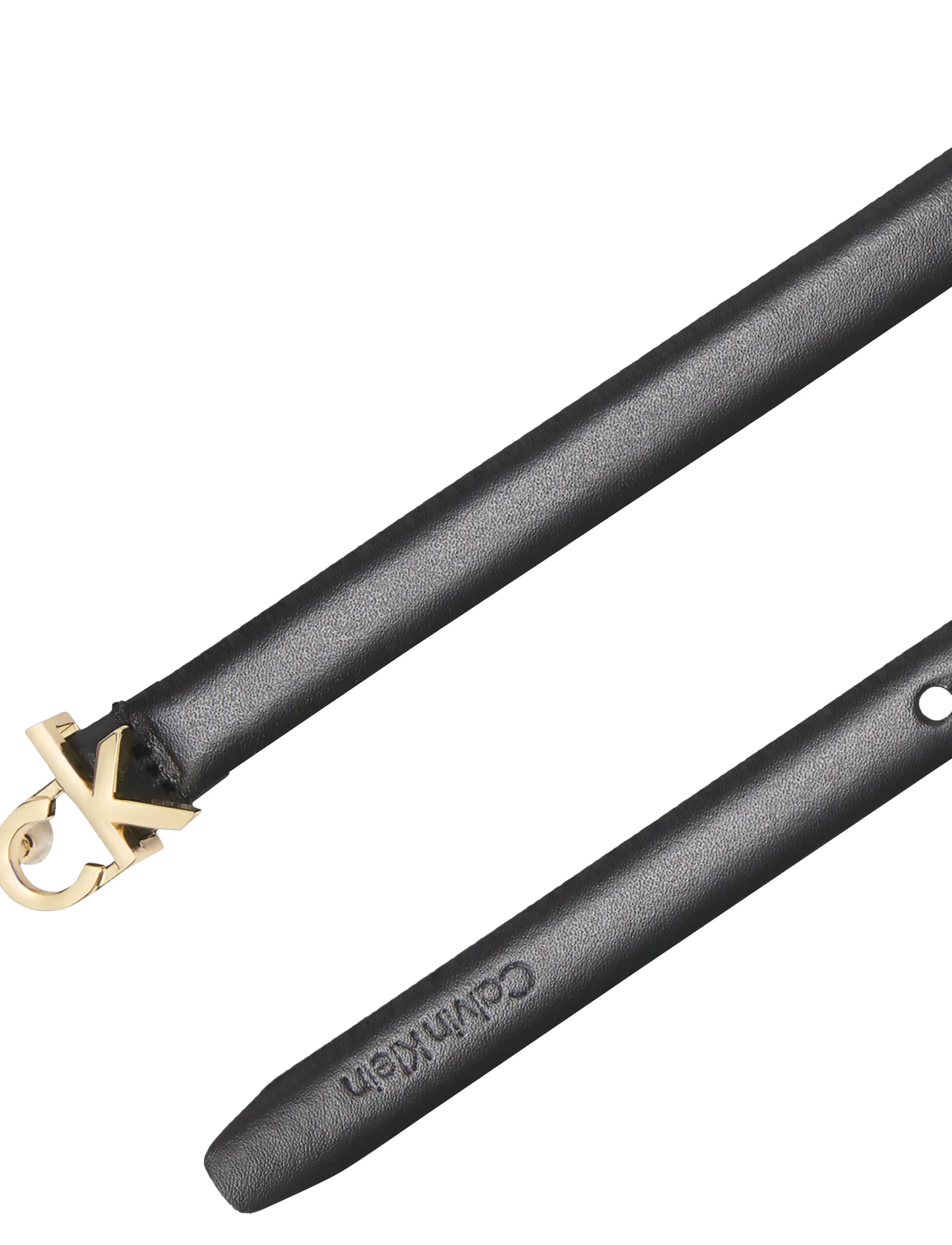 Calvin Klein - CK BUCKLE SKINNY BELT 15MM - odiniai diržai - black - 1