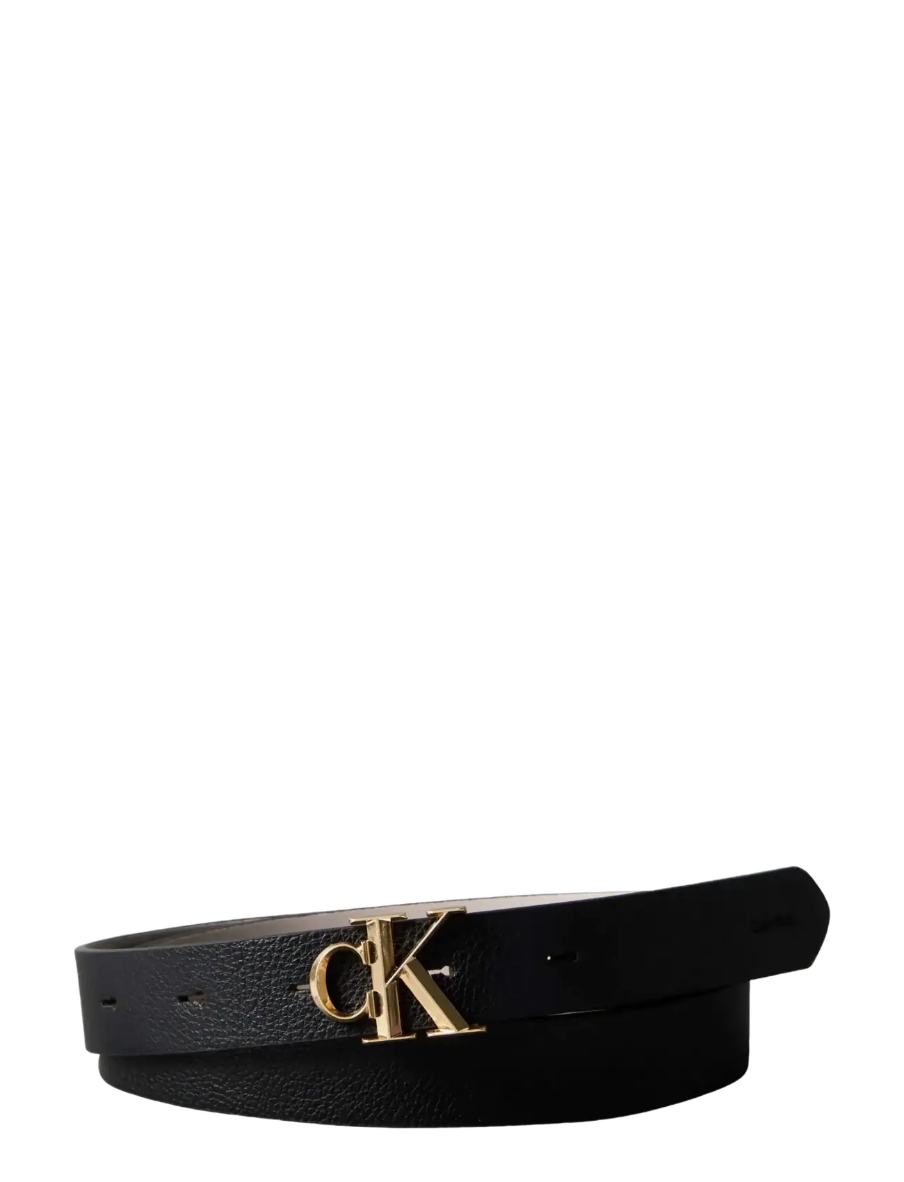 Calvin Klein FACET CK PEBBLE REV/ADJ 25MM - Calvin Klein - BLACK   CHATEAU ANTIQUE LIGHT GOLD / black