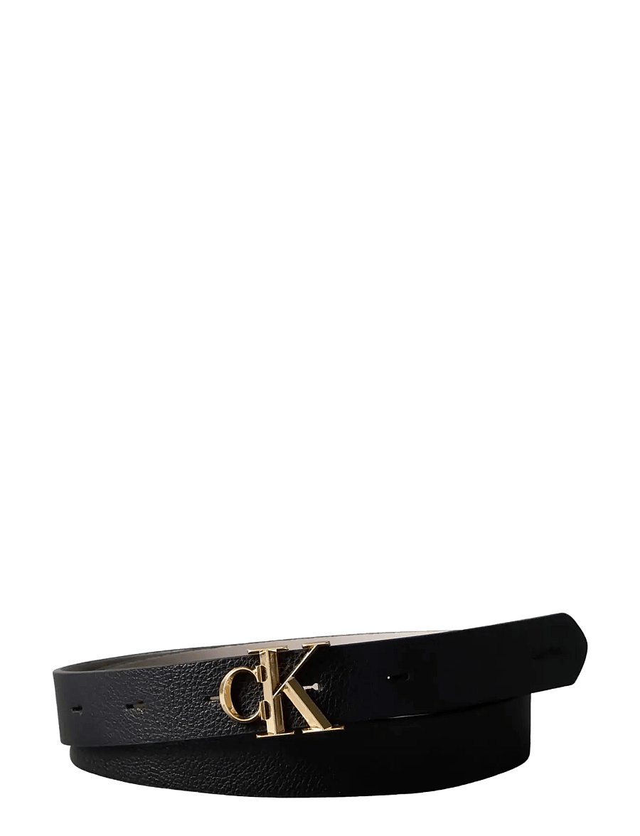 Calvin Klein - FACET CK PEBBLE REV/ADJ 25MM - casual bælter - black chateau antique light gold - 0