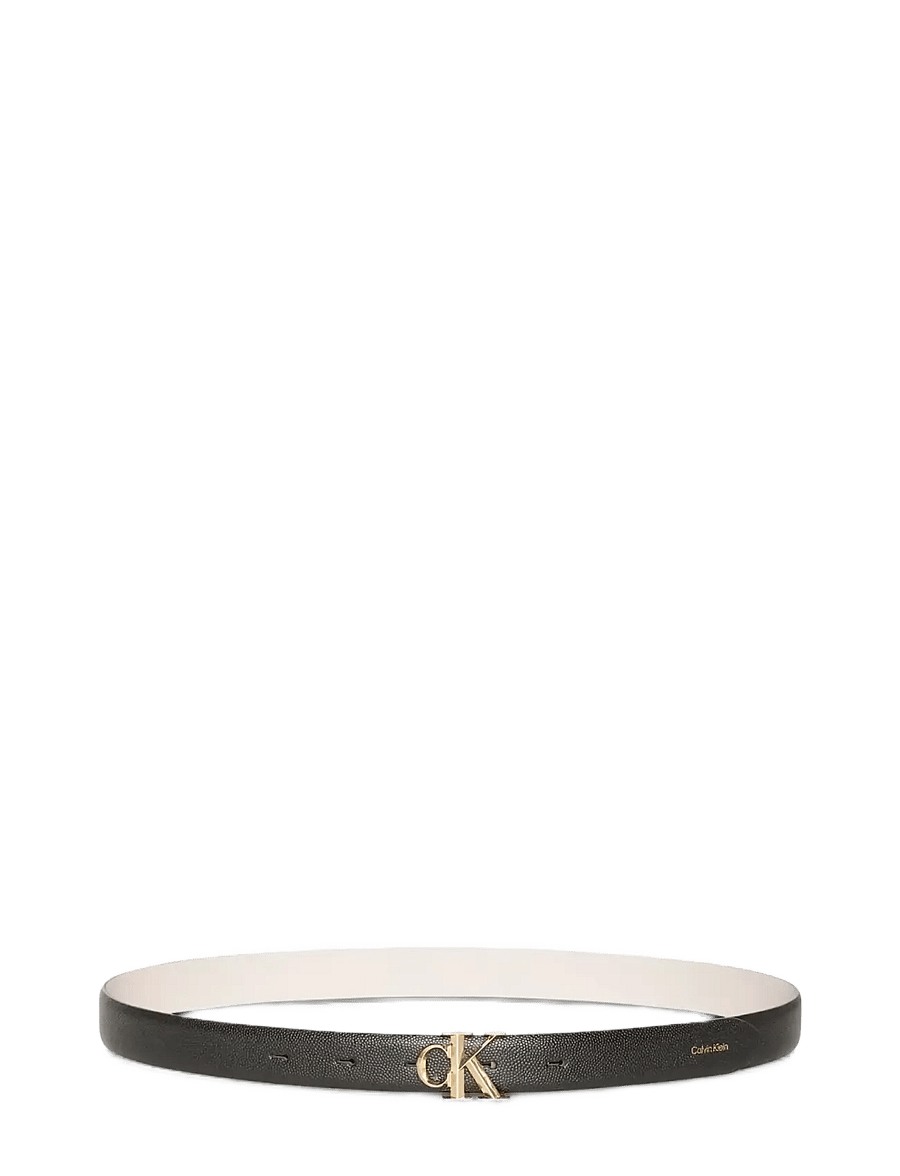 Calvin Klein - FACET CK PEBBLE REV/ADJ 25MM - casual bælter - black chateau antique light gold - 1
