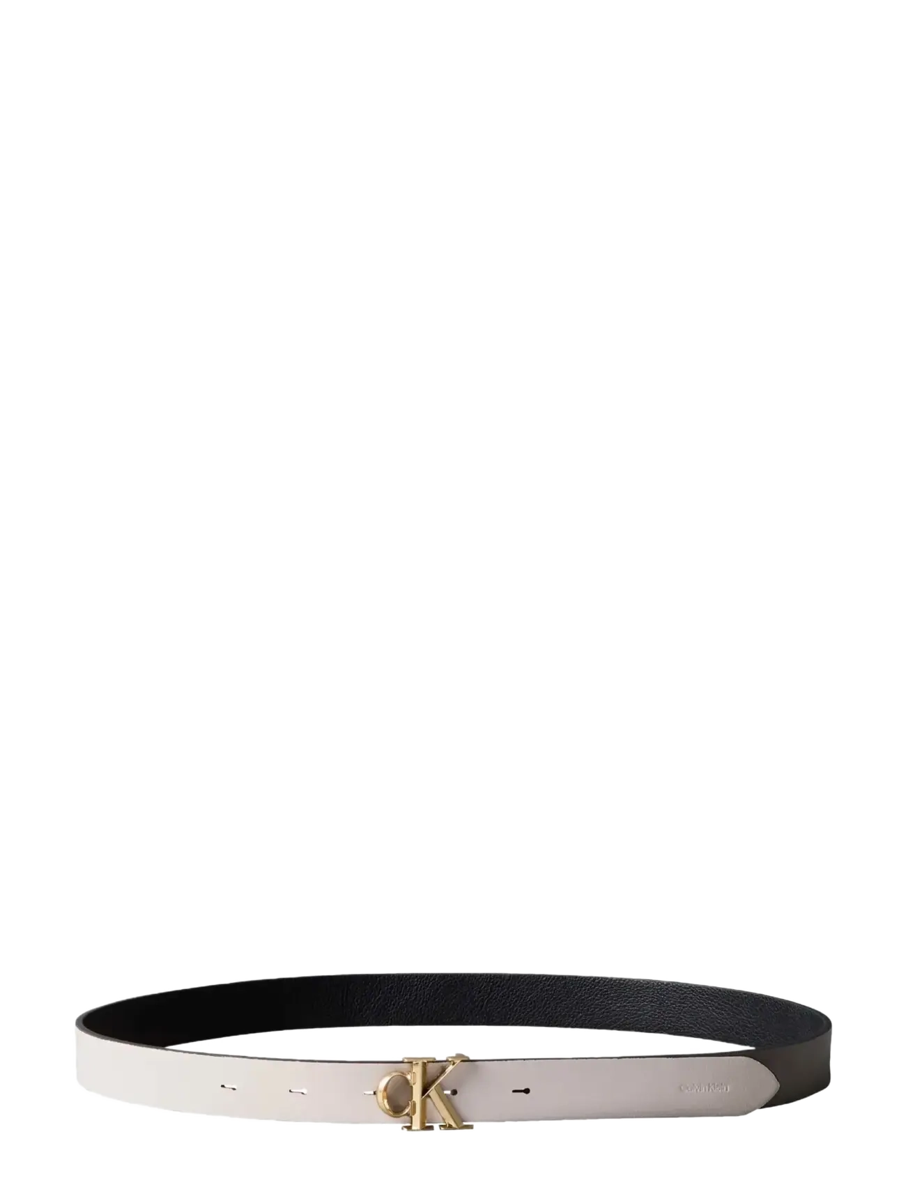 Calvin Klein - FACET CK PEBBLE REV/ADJ 25MM - casual bælter - black   chateau antique light gold - 2