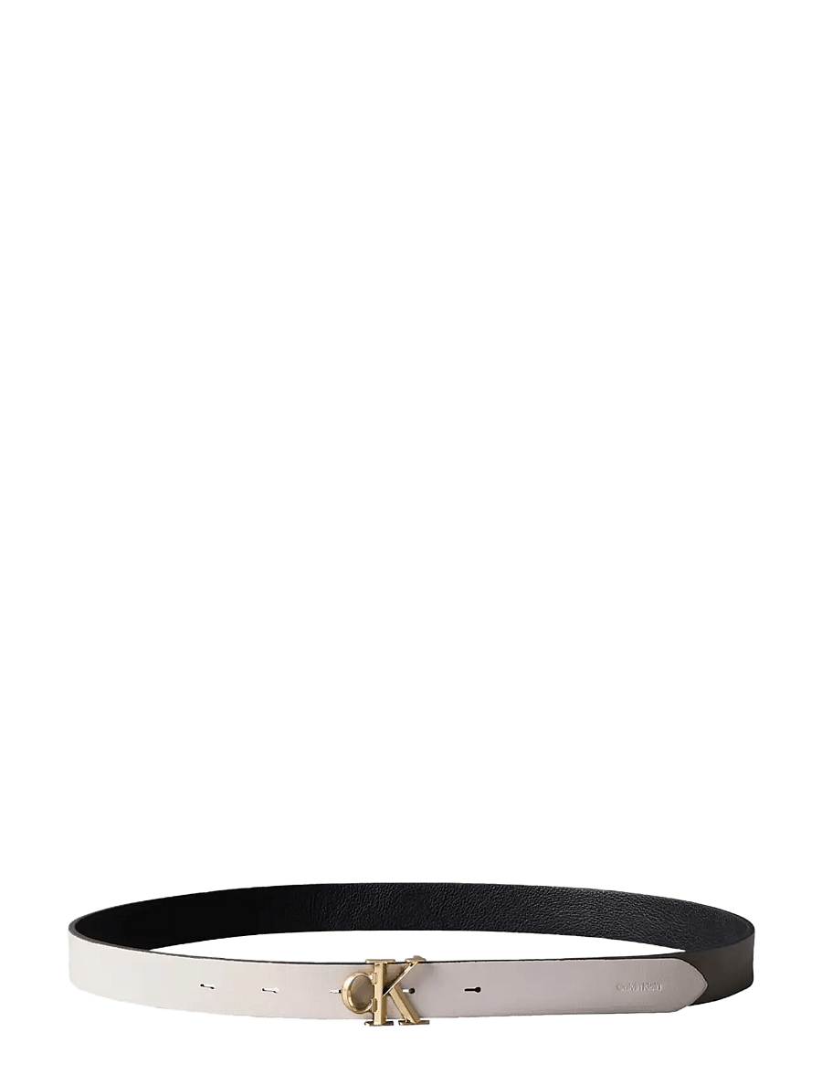 Calvin Klein - FACET CK PEBBLE REV/ADJ 25MM - casual bælter - black chateau antique light gold - 2