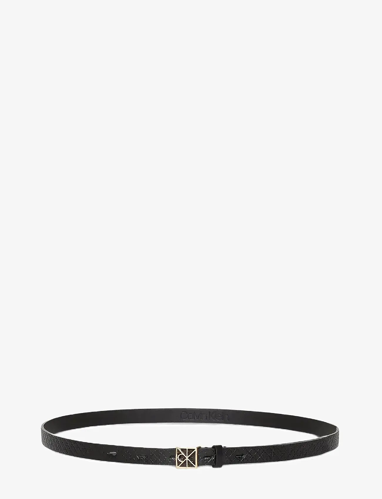 Calvin Klein - EMBLEM BUCKLE AOP 15MM BELT - casual bælter - black aop  antique light gold - 2