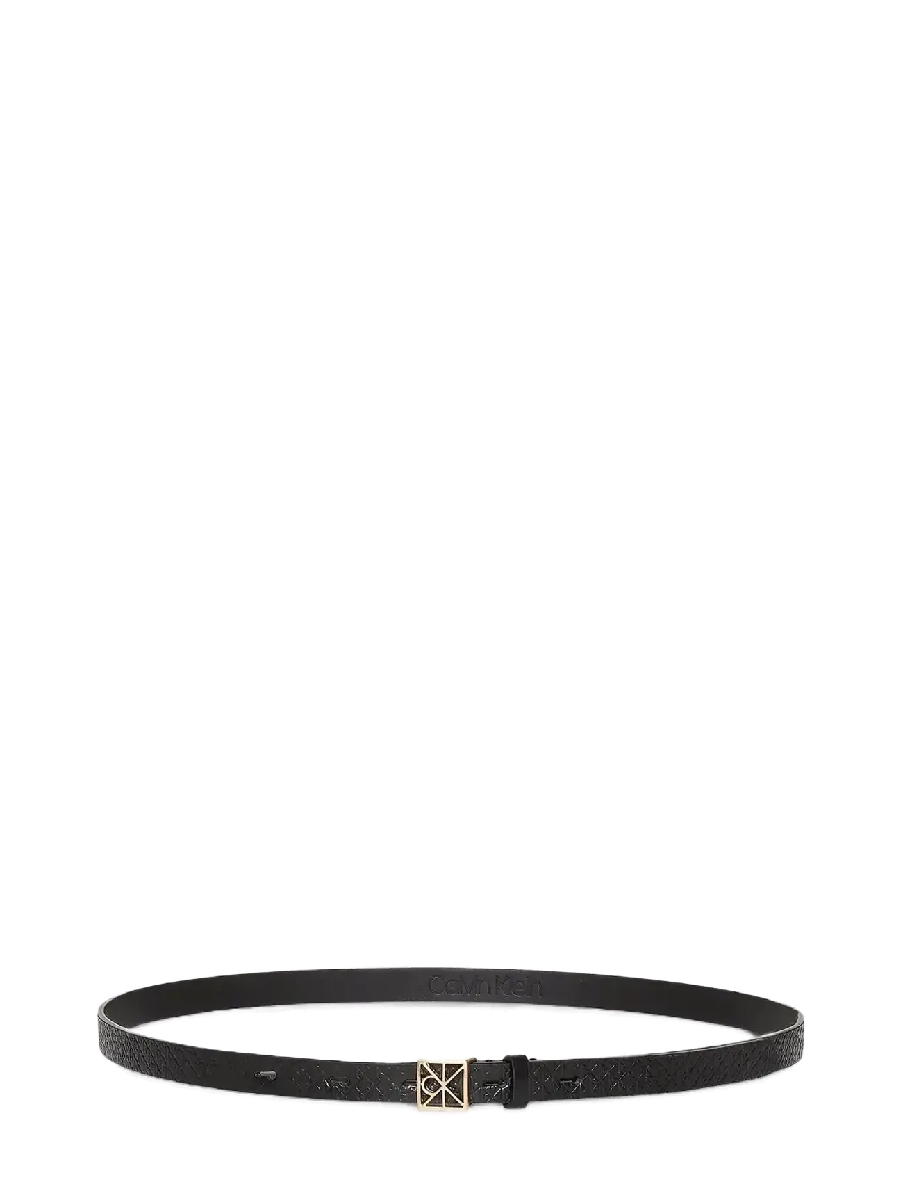 Calvin Klein - EMBLEM BUCKLE AOP 15MM BELT - vardagsskärp - black aop  antique light gold - 2