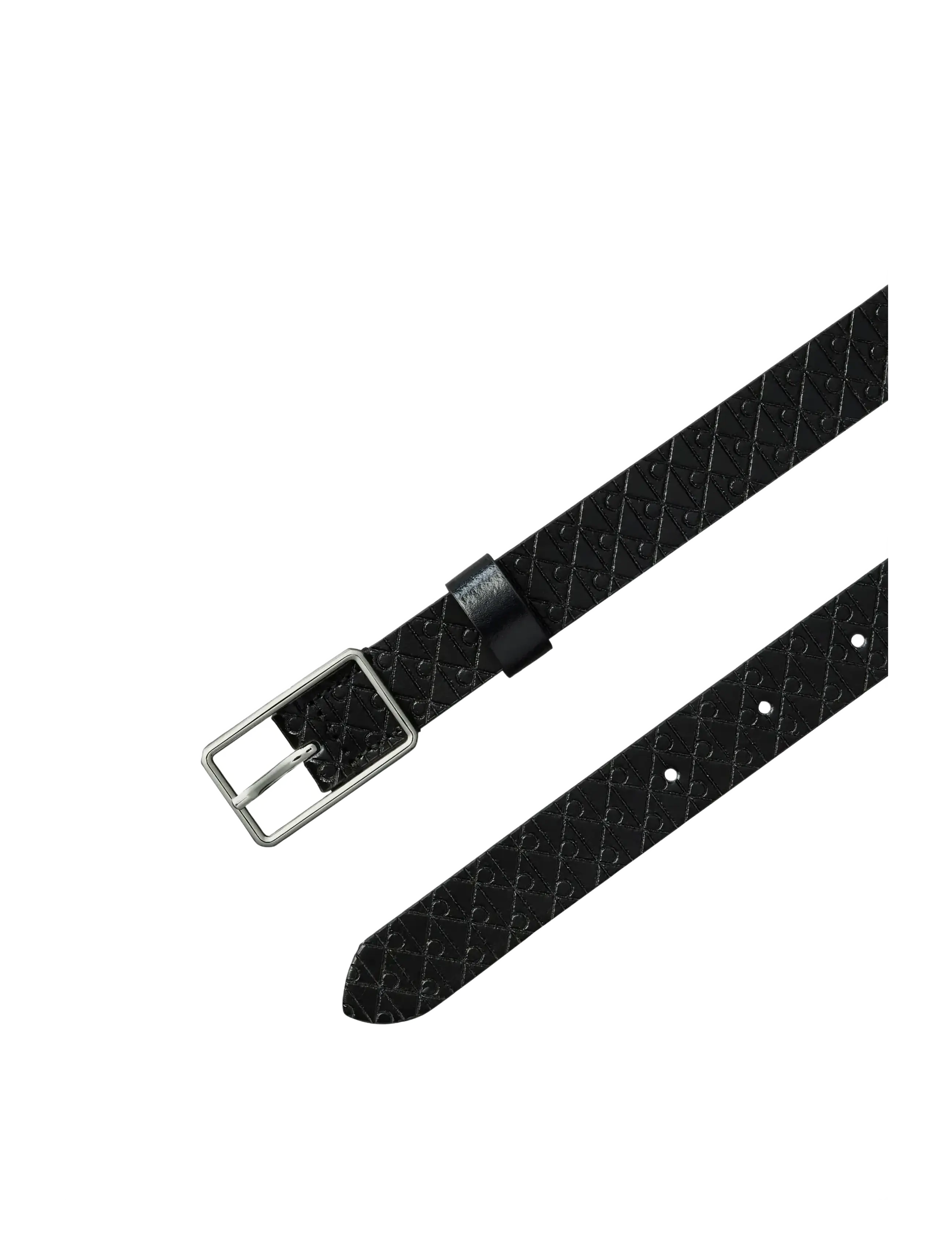 Calvin Klein - SQUARE BUCKLE AOP STRAP 25MM - black   shiny nickel - 1