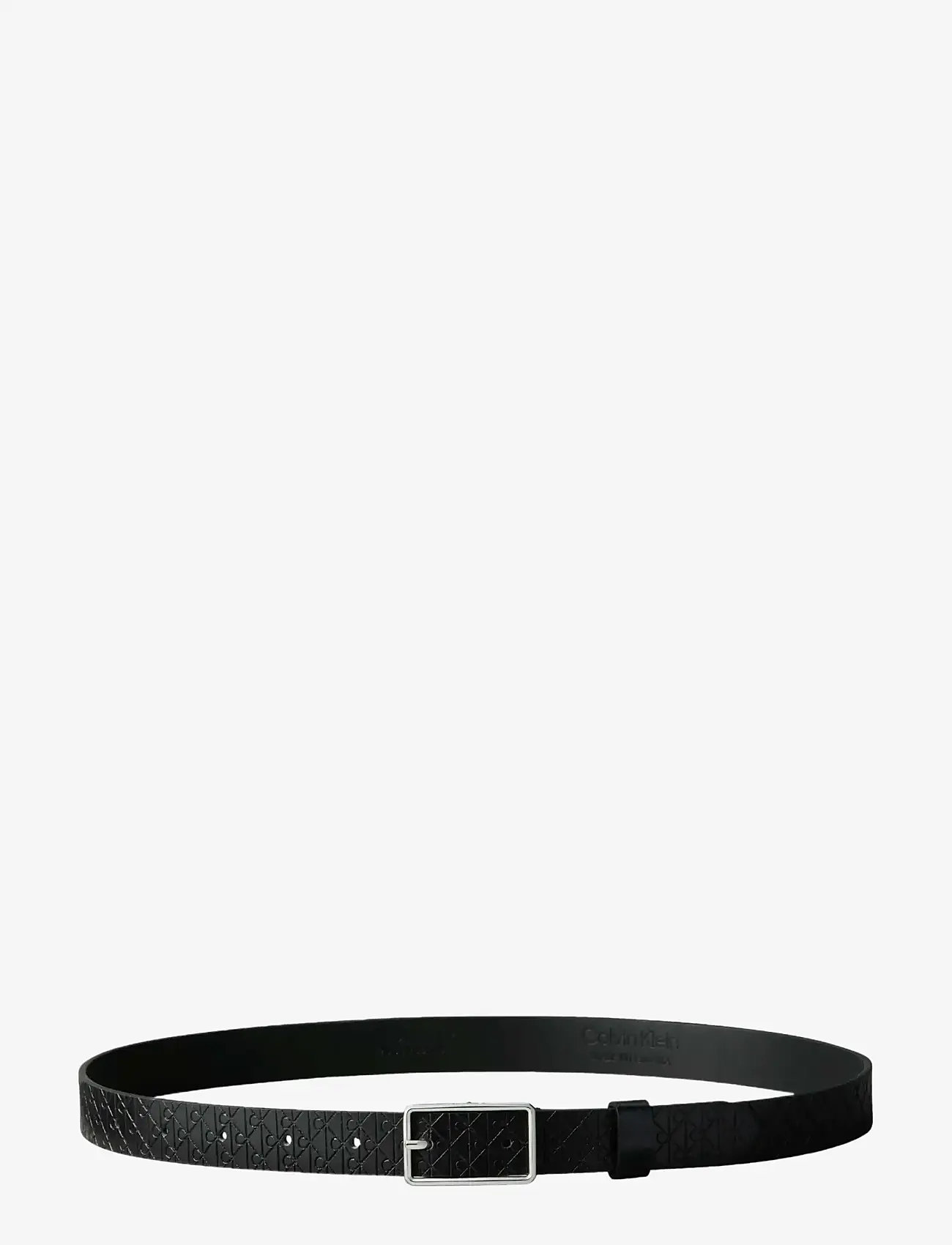 Calvin Klein - SQUARE BUCKLE AOP STRAP 25MM - casual bælter - black   shiny nickel - 2