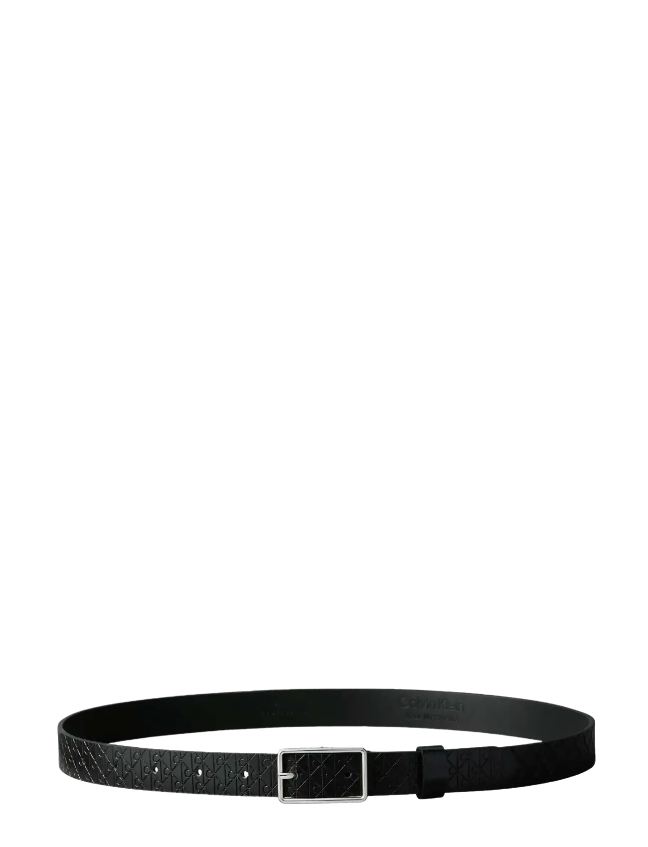 Calvin Klein - SQUARE BUCKLE AOP STRAP 25MM - black   shiny nickel - 2