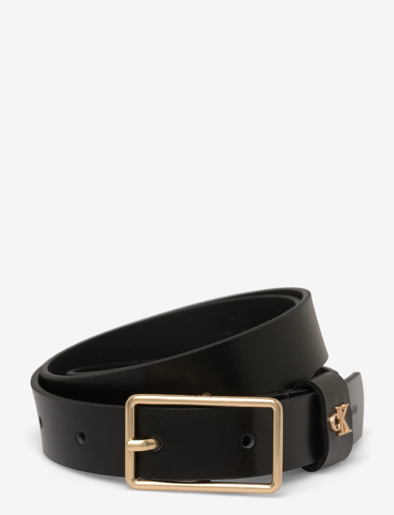Calvin Klein - SQUARE BUCKLE CK LOOP 25MM - damen - black / antique light gold - 0