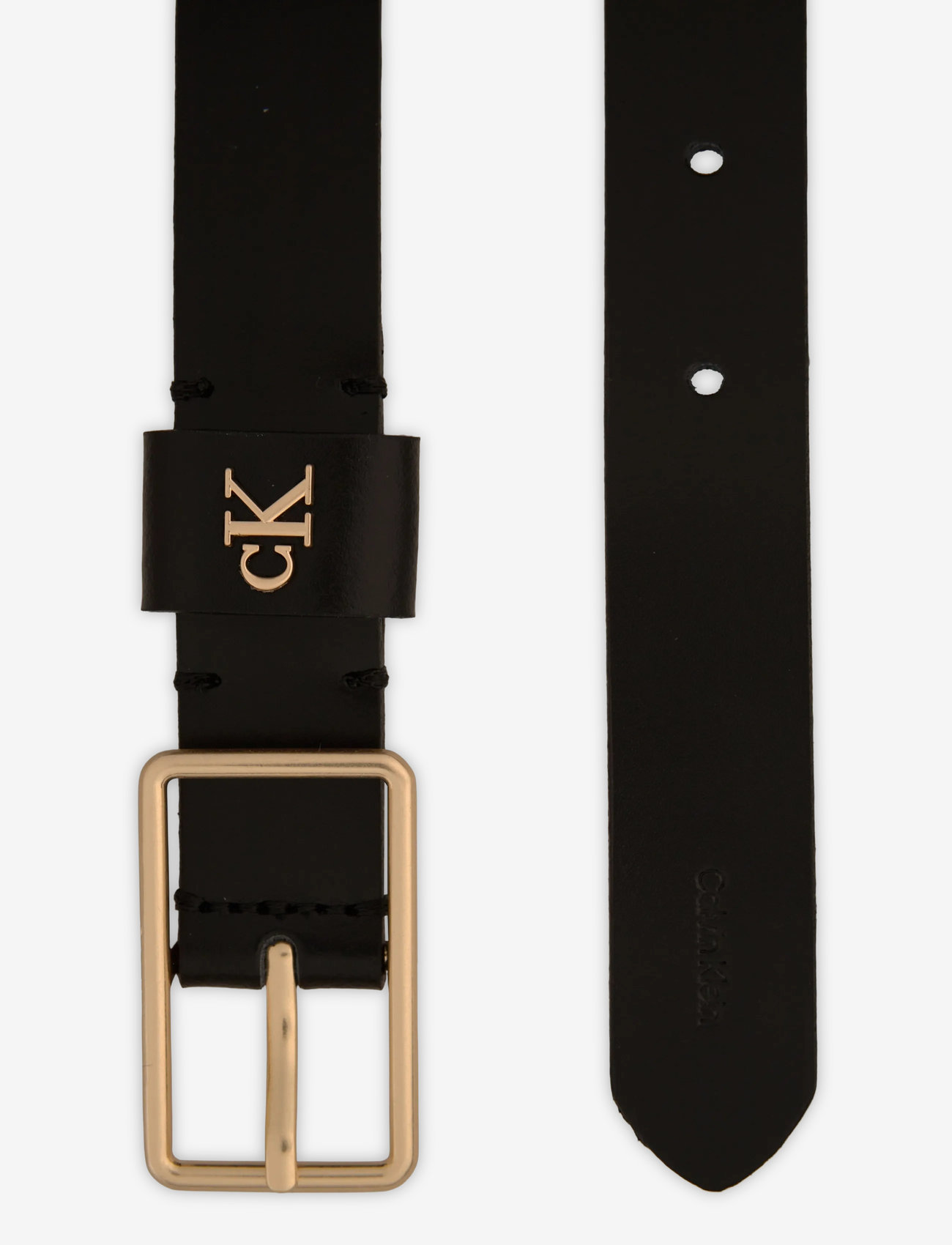 Calvin Klein - SQUARE BUCKLE CK LOOP 25MM - damen - black / antique light gold - 1