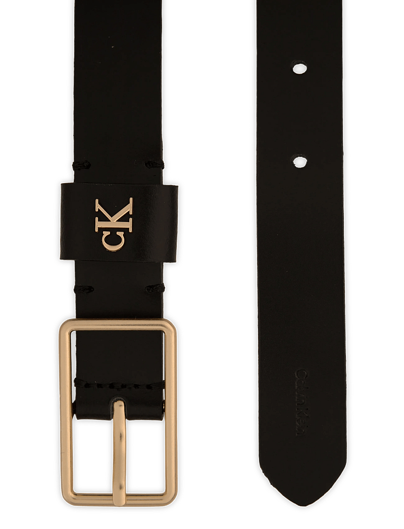 Calvin Klein - SQUARE BUCKLE CK LOOP 25MM - vardagsskärp - black / antique light gold - 1