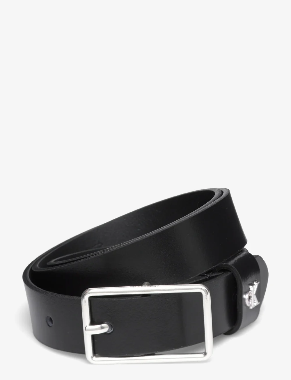Calvin Klein - SQUARE BUCKLE CK LOOP 25MM - casualowe paski - black / old silver - 0