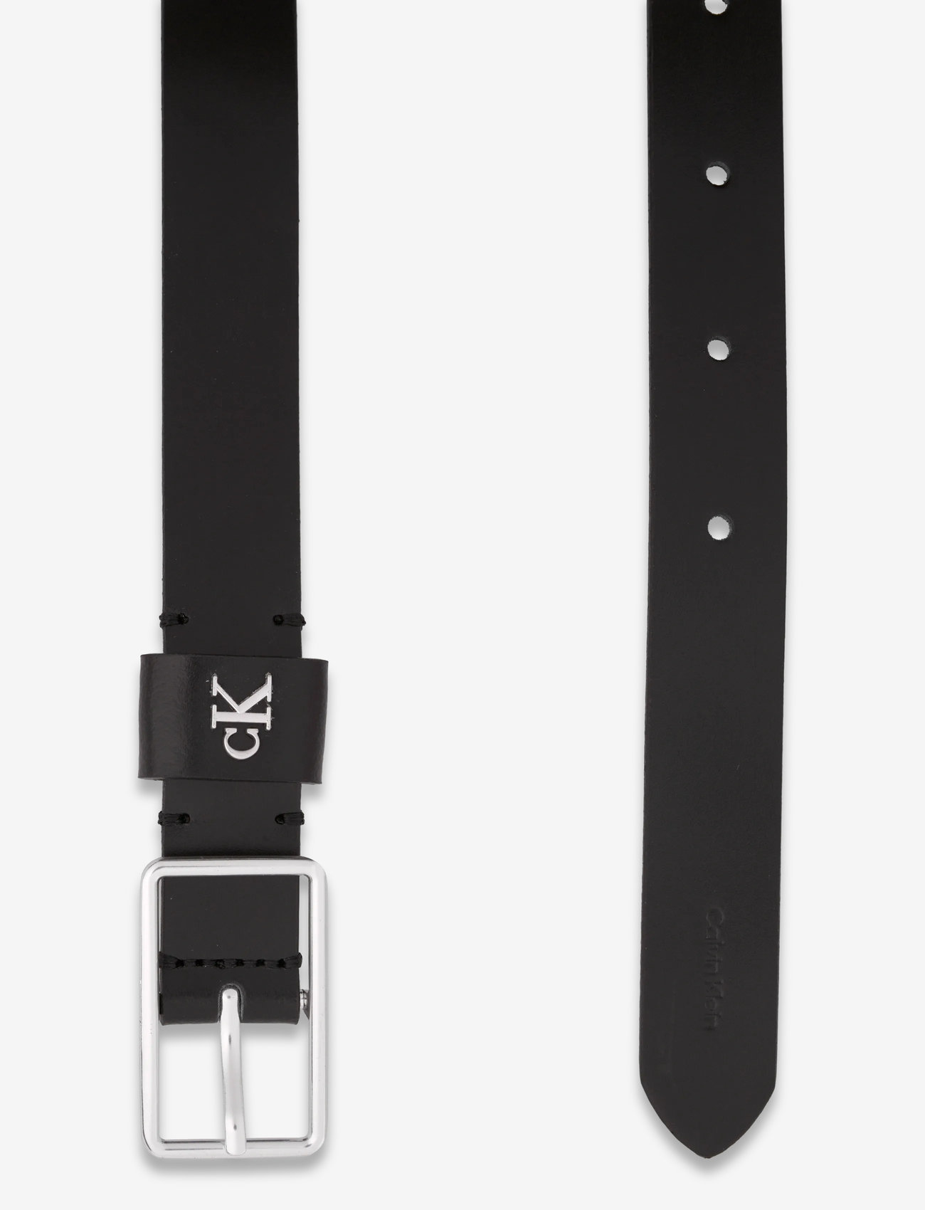 Calvin Klein - SQUARE BUCKLE CK LOOP 25MM - casual bælter - black / old silver - 1