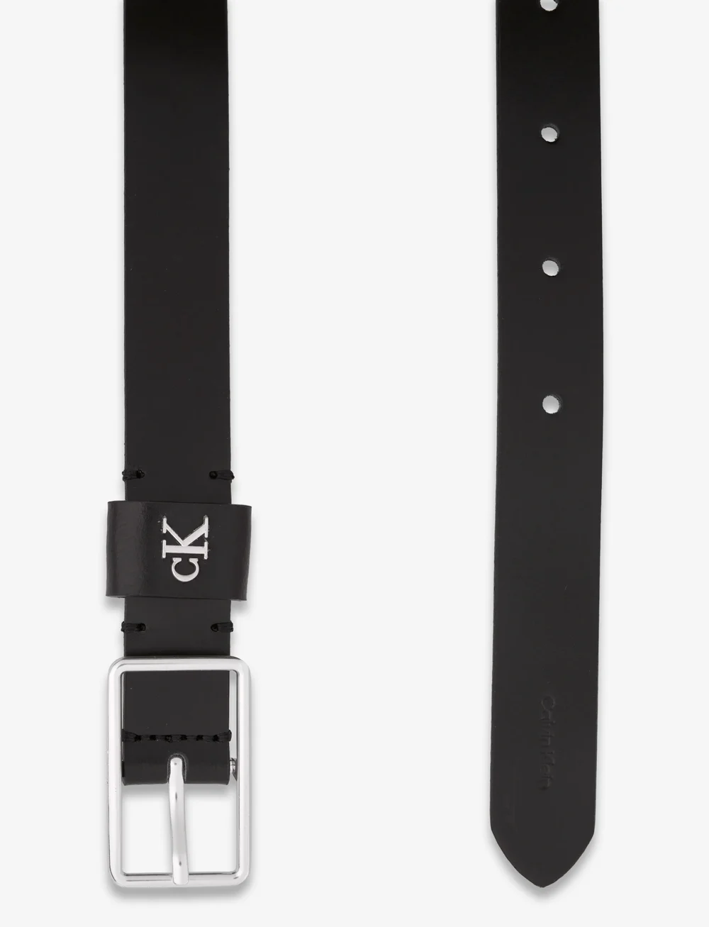 Calvin Klein - SQUARE BUCKLE CK LOOP 25MM - casualowe paski - black / old silver - 1