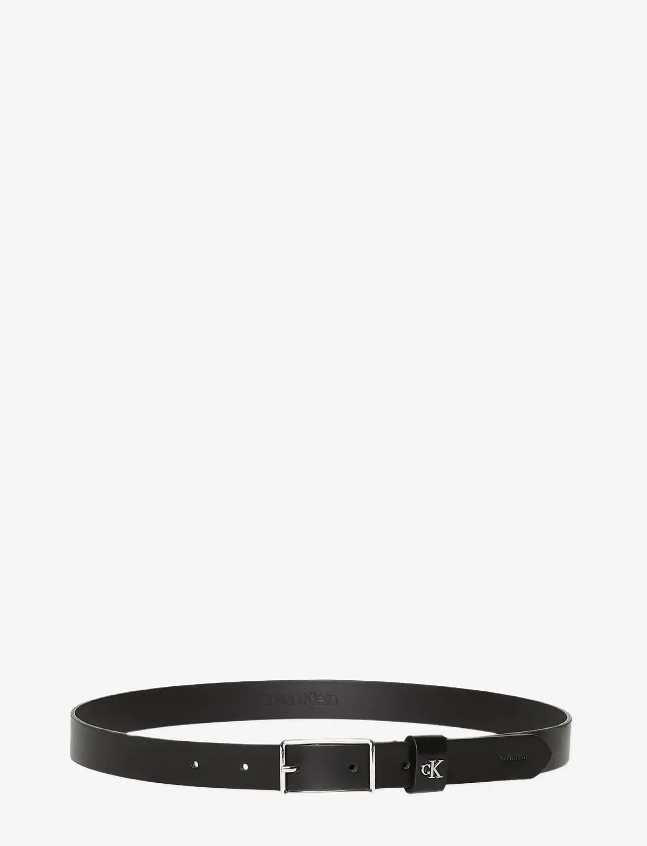Calvin Klein - SQUARE BUCKLE CK LOOP 25MM - ceintures en cuir - black   shiny nickel - 0