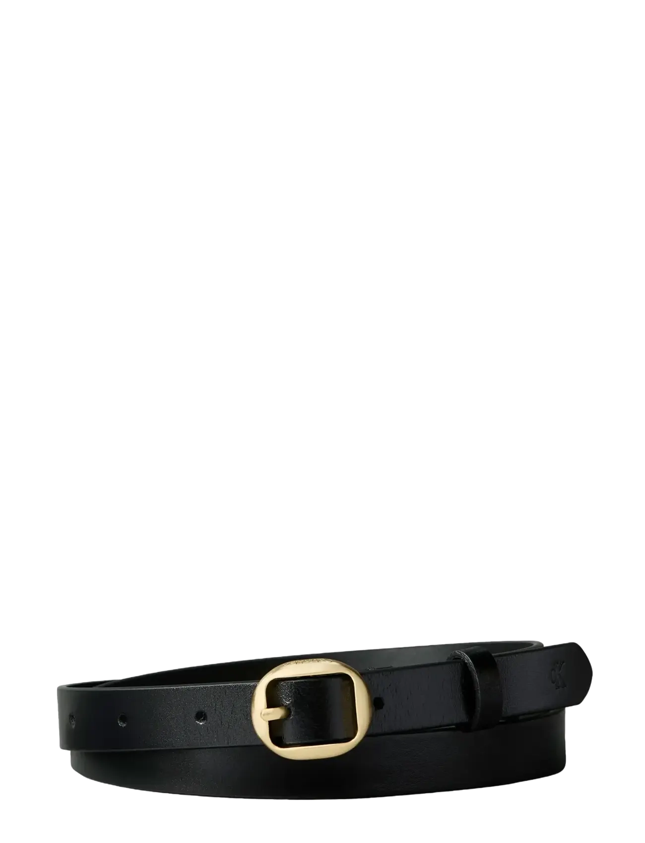 Calvin Klein ROUND BUCKLE METAL CK TIP 20MM - Accessories - BLACK   ANTIQUE LIGHT GOLD / black