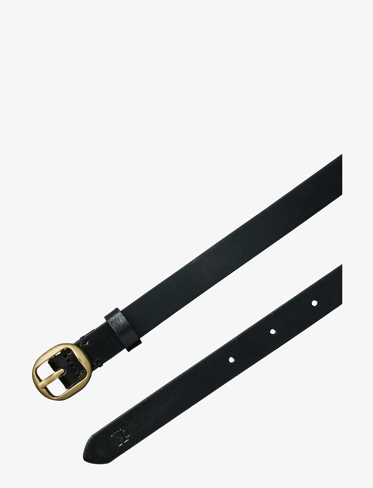 Calvin Klein - ROUND BUCKLE METAL CK TIP 20MM - læderbælter - black   antique light gold - 2